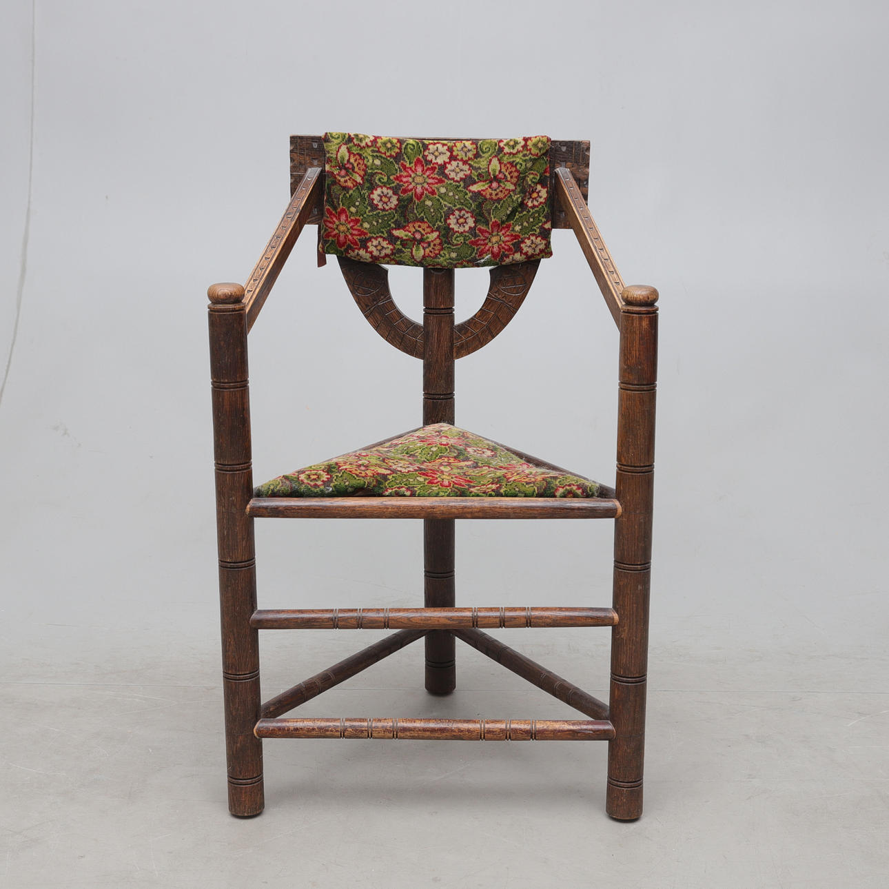 A monk's chair, circa 1900.