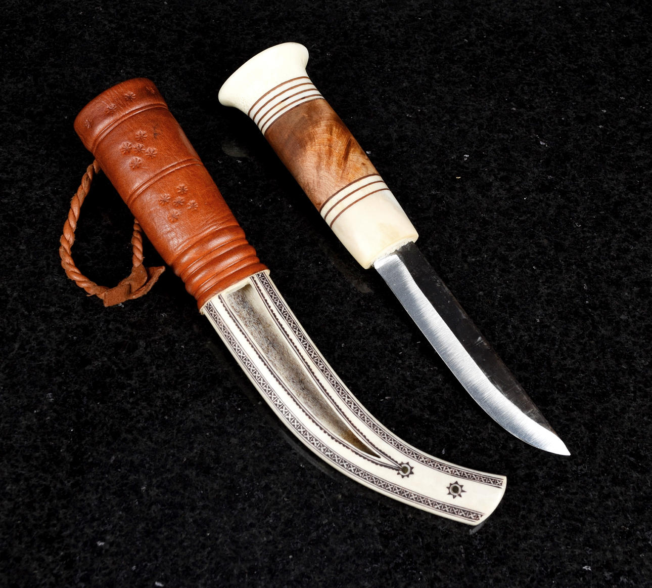 INGVAR SVONNI. Half-horn knife/Same-forged.
