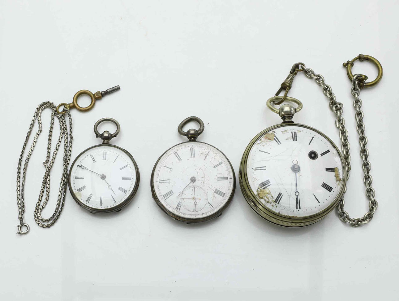 TASKUKELLOT, 3 kpl, 1800-luku.