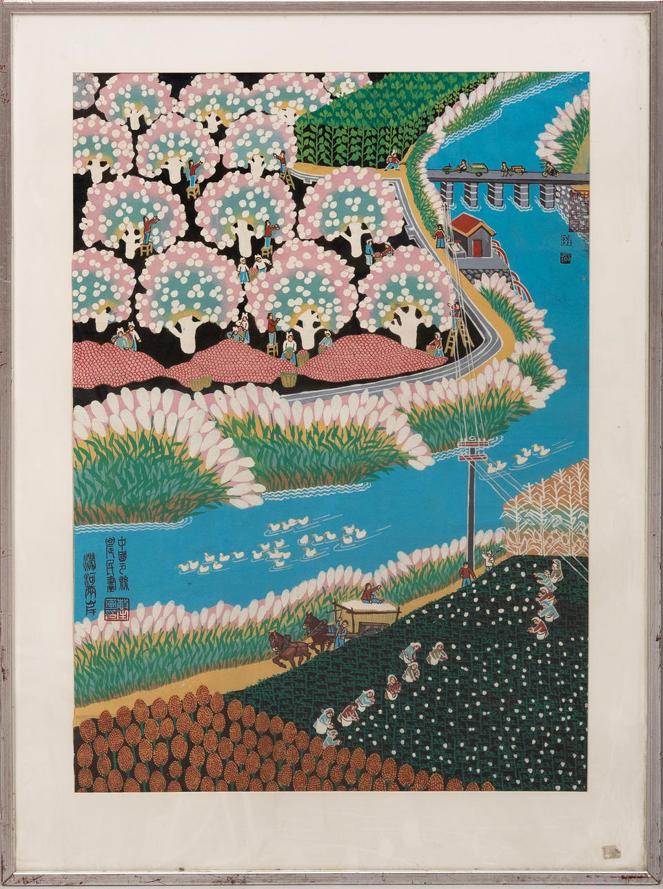 CHENG MINSHENG. After. On the banks of the Lao River, gouache on paper, signed.