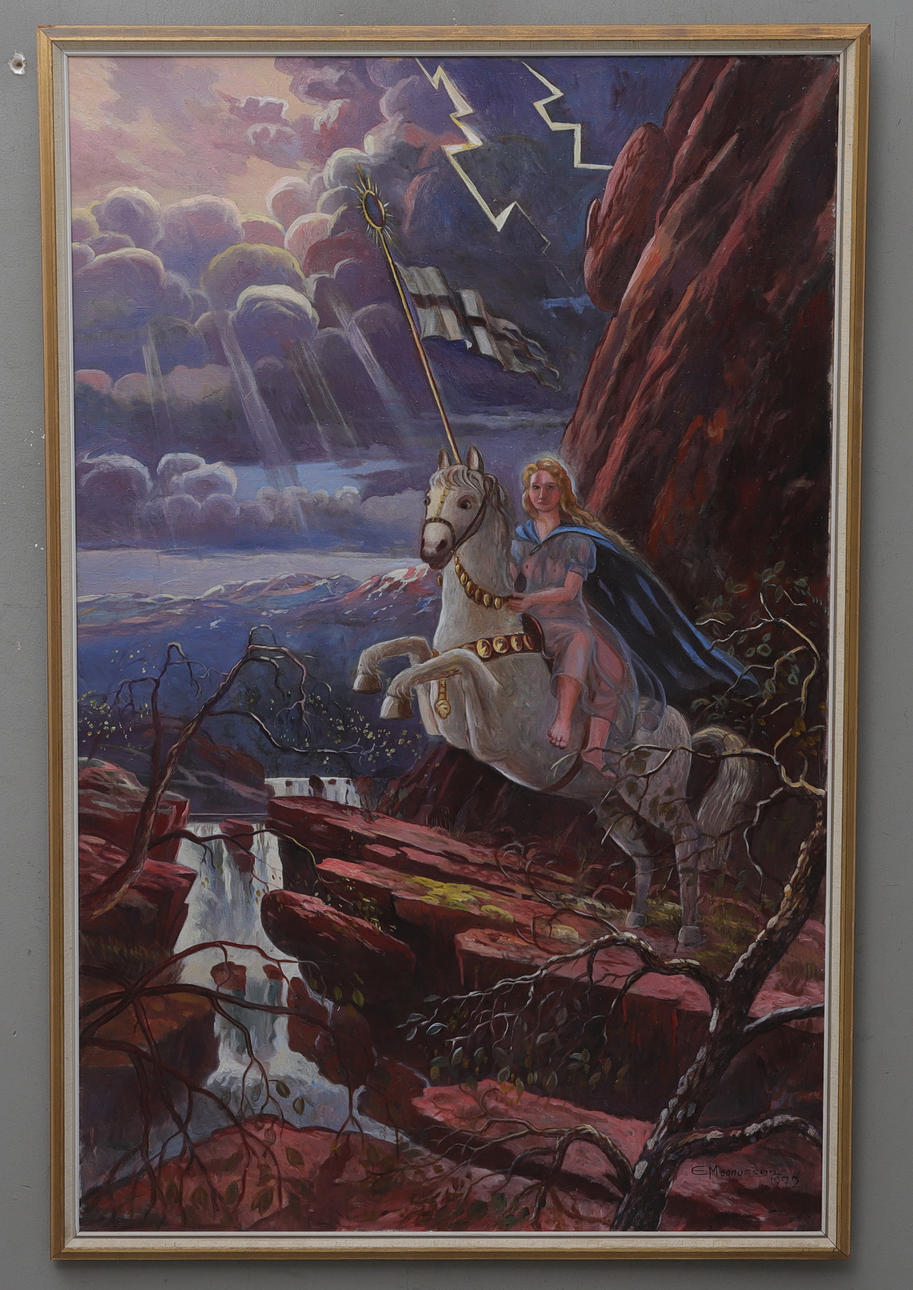 OIDENTIFIERAD KONSTNÄR. oil on canvas, signed E. Magnusson and dated 1972.