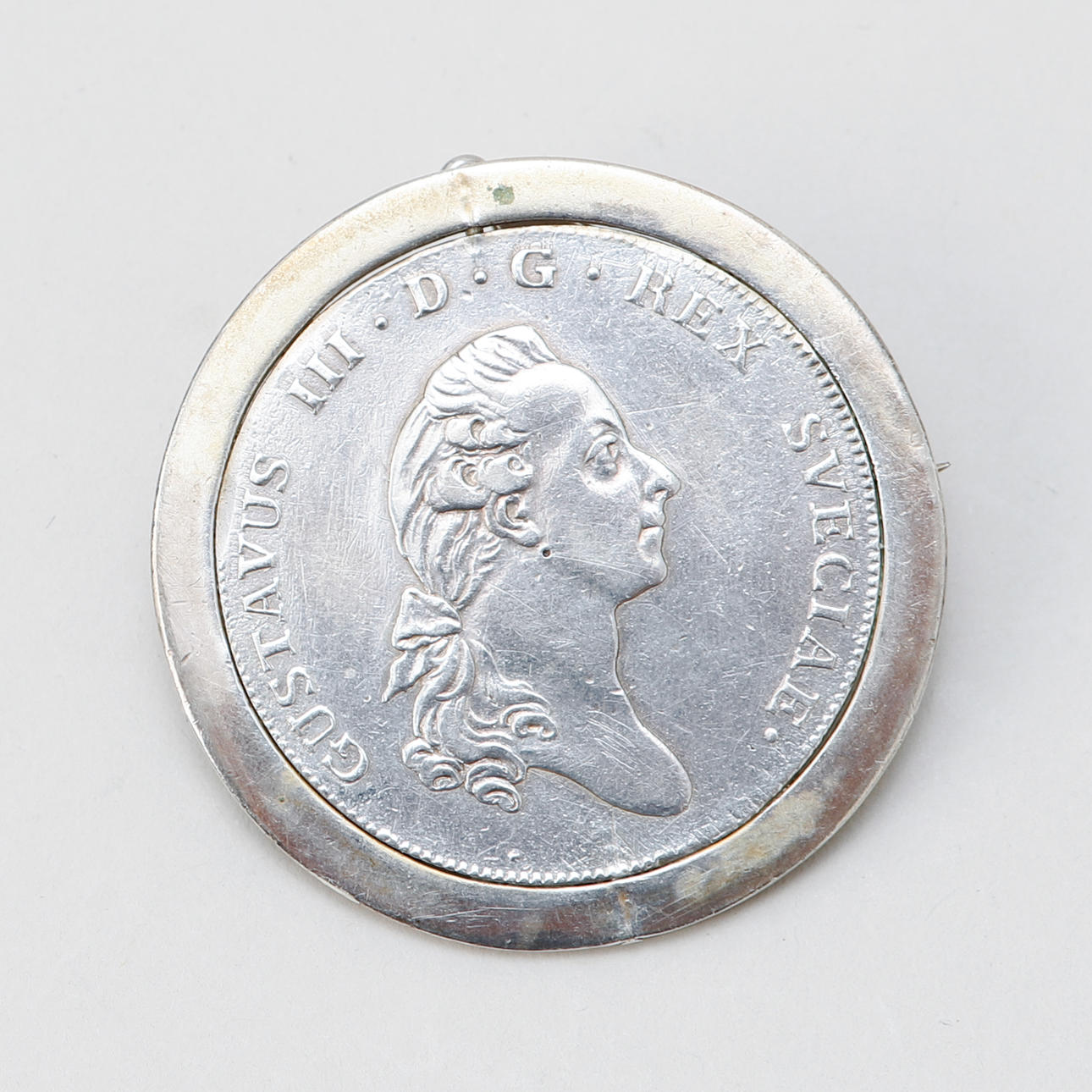 Eine 1-Riksdaler-Münze/Anhänger, Gustav III, 1776.