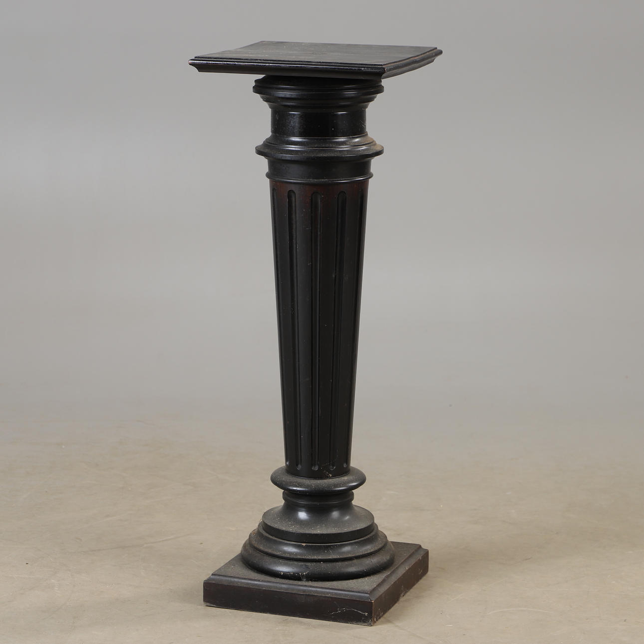 PEDESTAL, black painted, Neo-Renaissance.