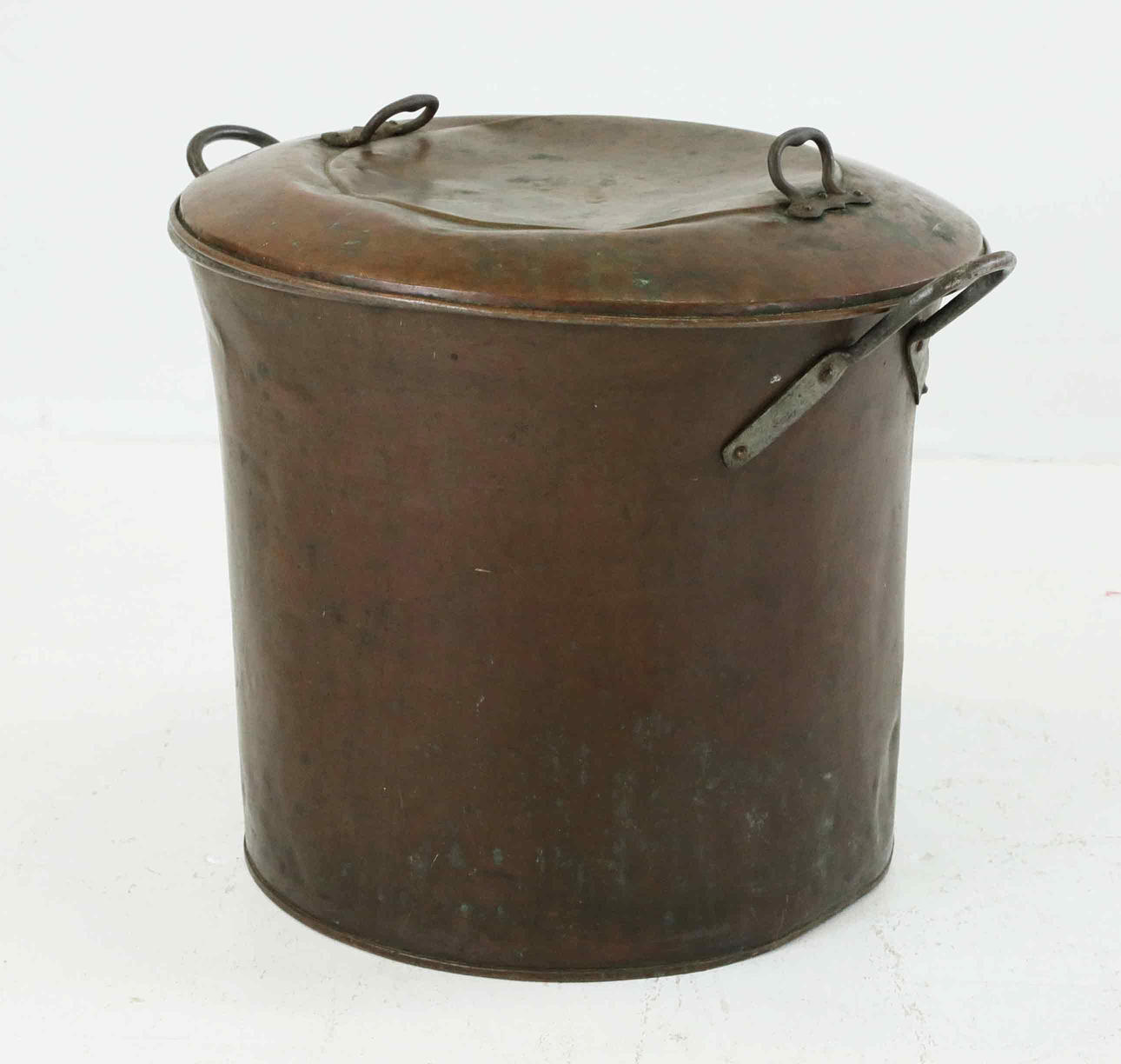 A 19th century copper barrel.