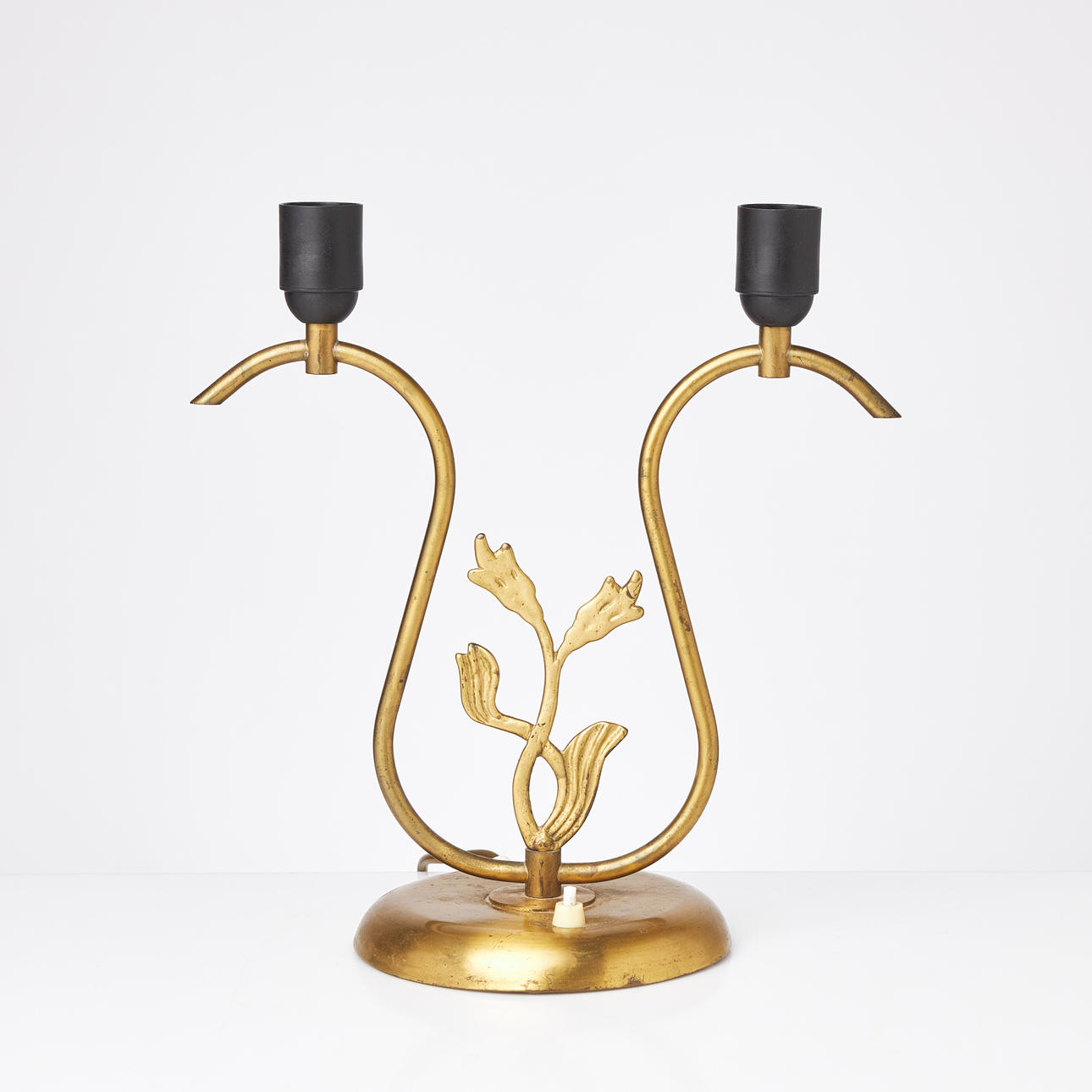Bordlampe, messing, midten af 1900-tallet.