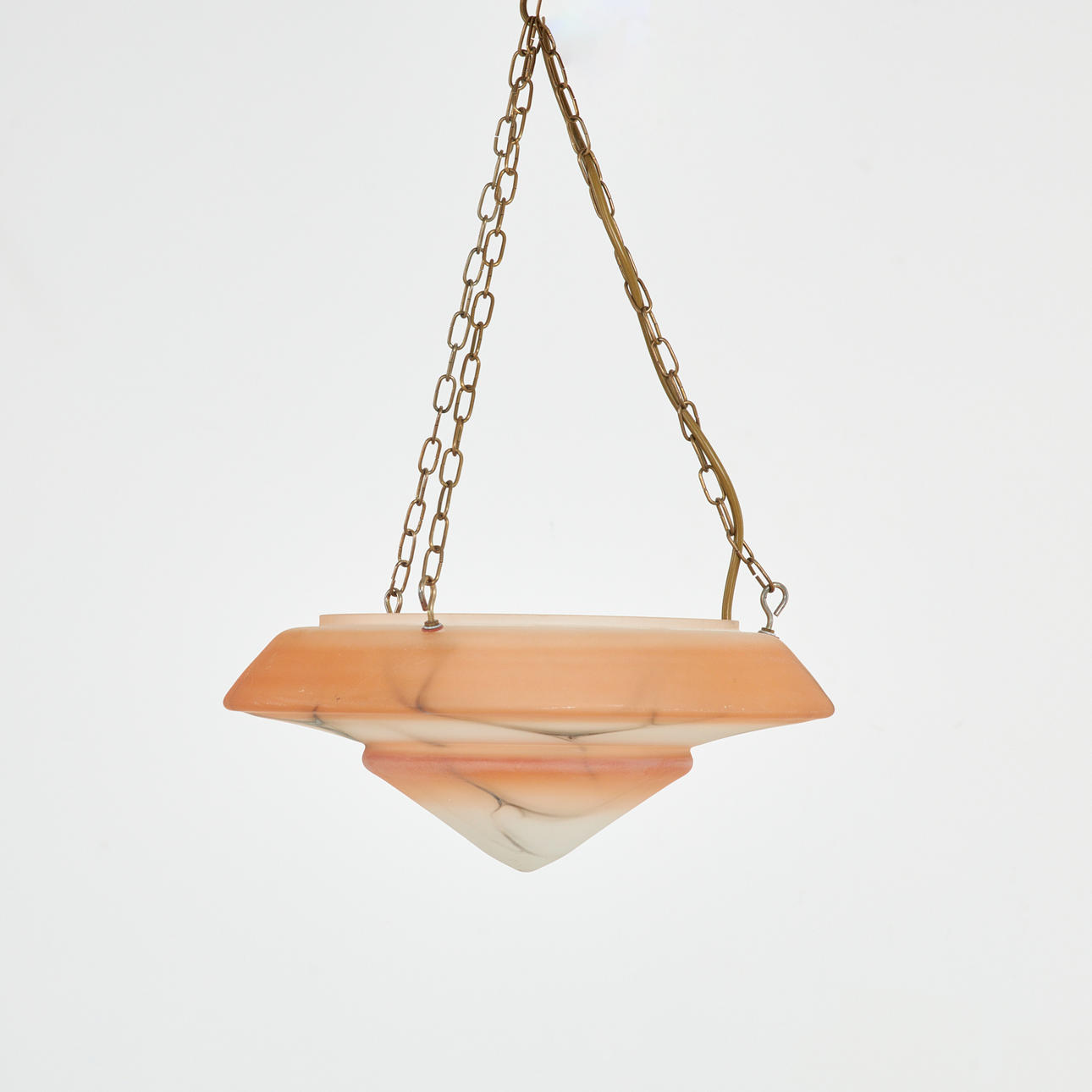 A 1940s ceiling lamp. colored glass.