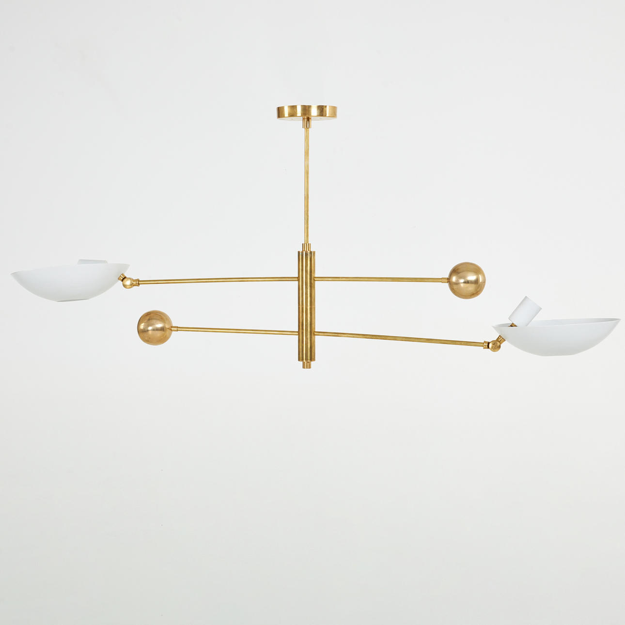 LOFTLAMPE, messing, hvidlakeret metal, moderne, Sputniklights.