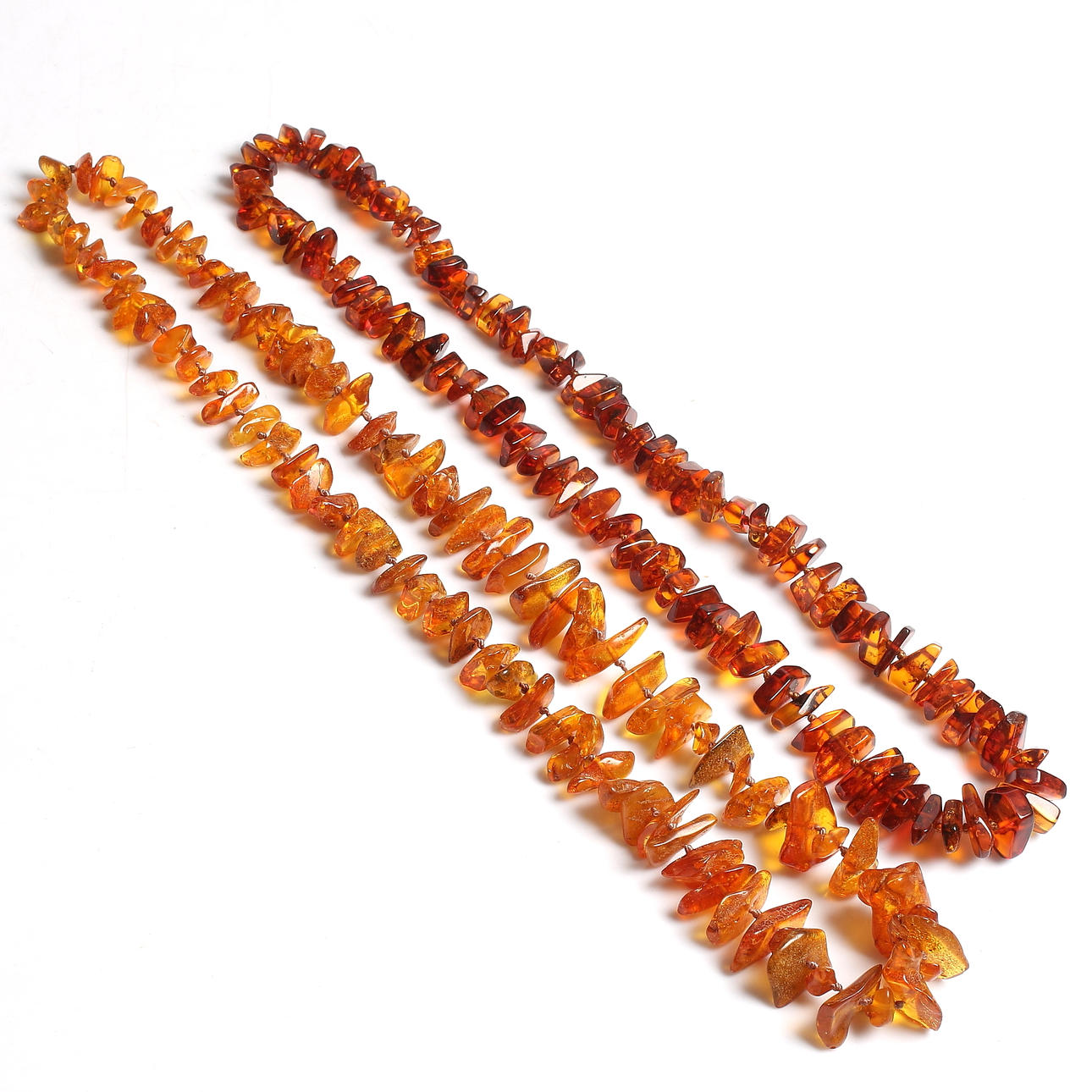 COLLIER, 2 st, bärnsten, 1900-tal.