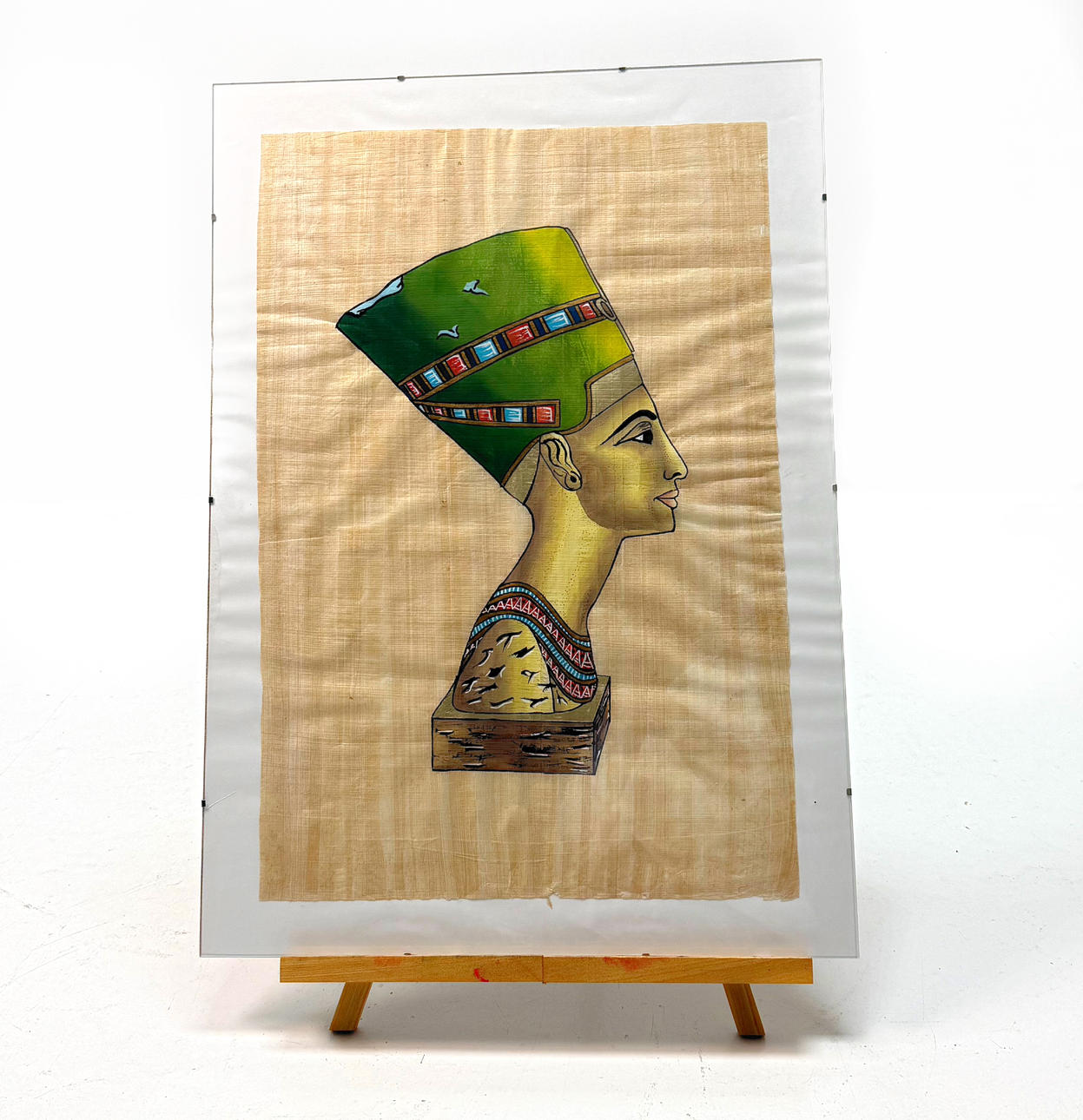 PAPYRUS PAINTING - NEFERTITI.