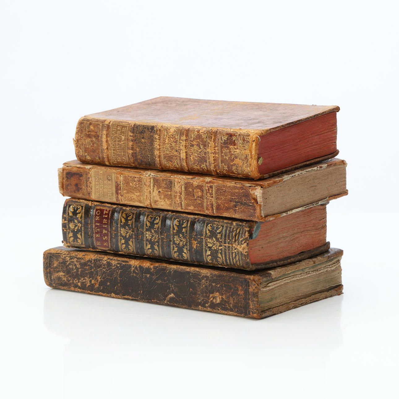 ANTIQUE BOOKS, FOUR PCS. In different languages.