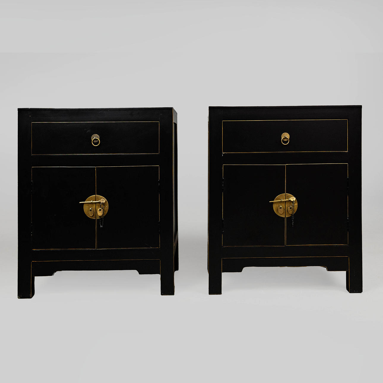 CHINESE SHANXI INSPIRED SIDE CHESTS, A PAIR.