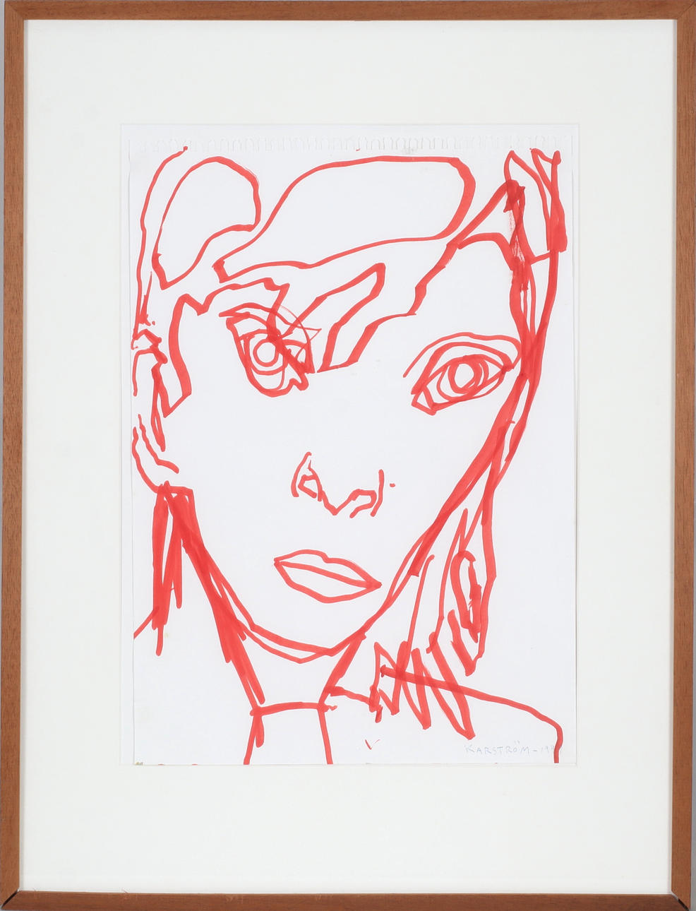 MAURITZ KARSTRÖM. “David Bowie II”, ink on paper, signed and dated 1999.
