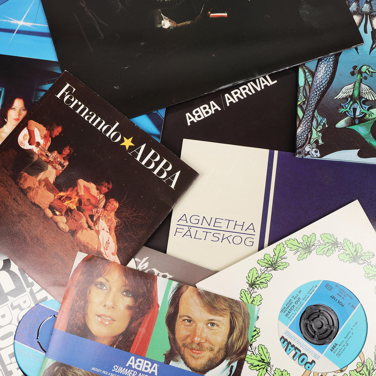 ABBA, vinylplader, 16 LP'er og singler.