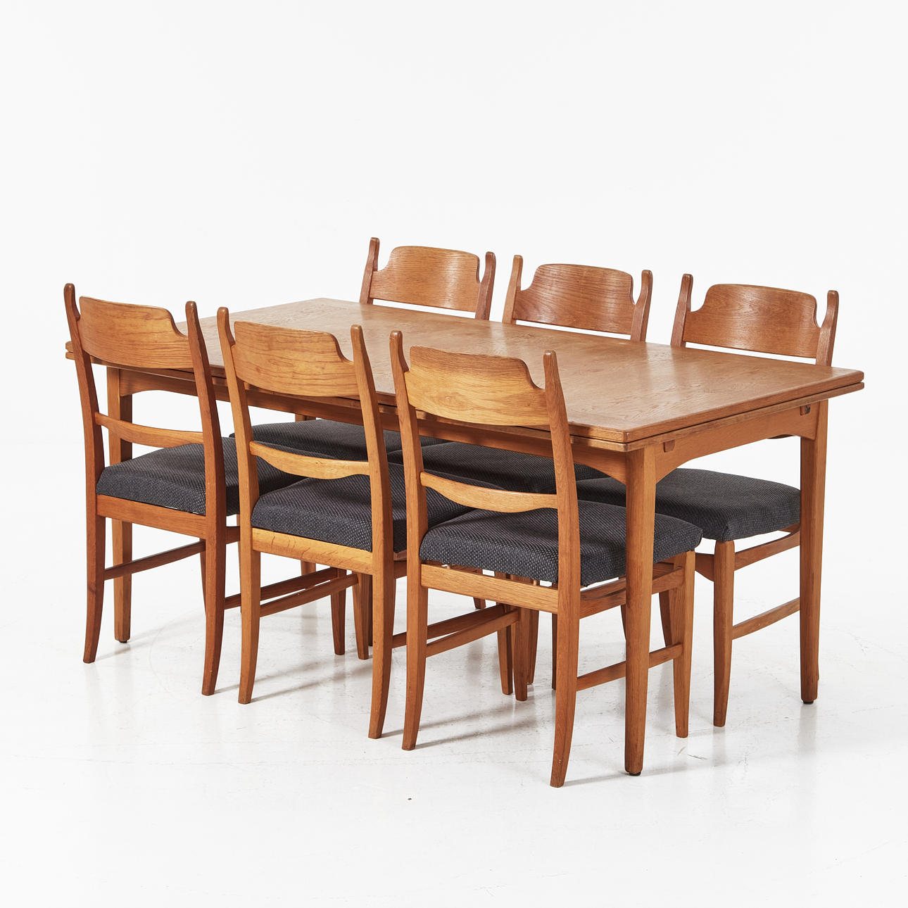 CARL MALMSTEN. “Calmare Key”, dining group, 7 dlr, oak veneer.