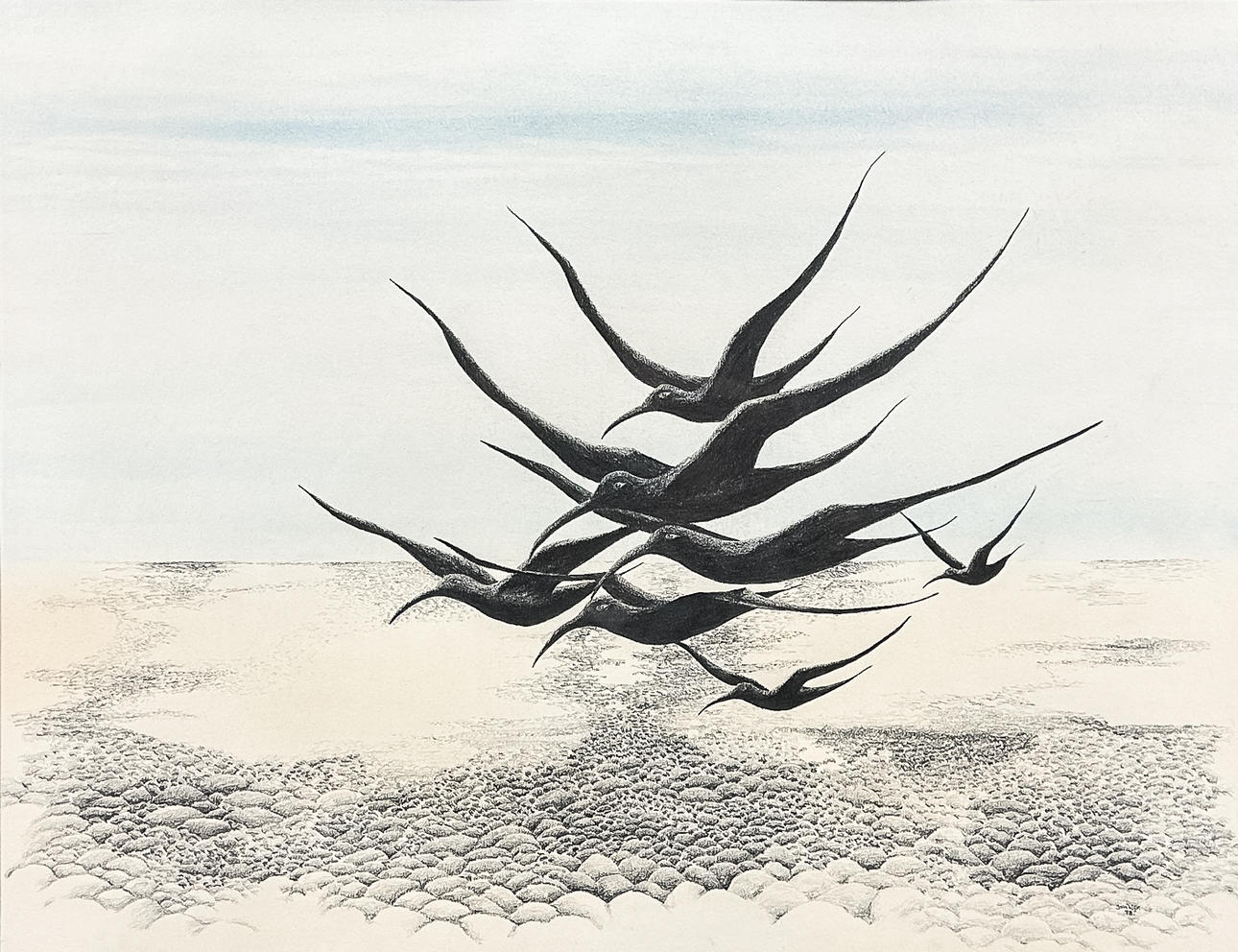 JON WIJK. Lithograph in colours, Signed and dated 1978.