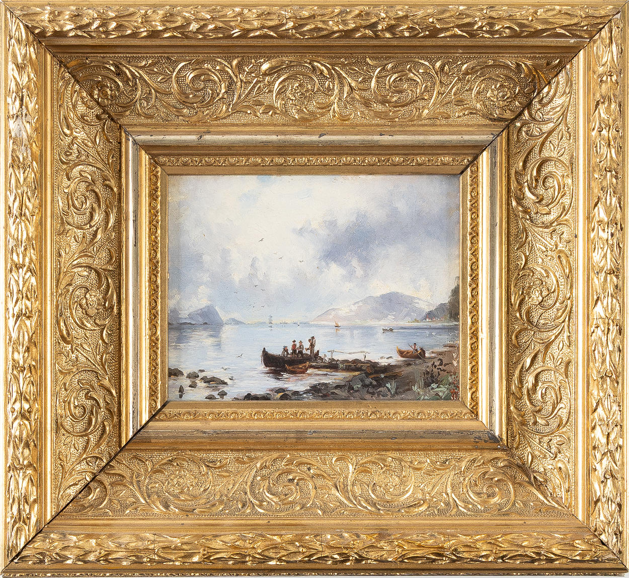 OIDENTIFIERAD KONSTNÄR. Oil on panel, harbour motif.