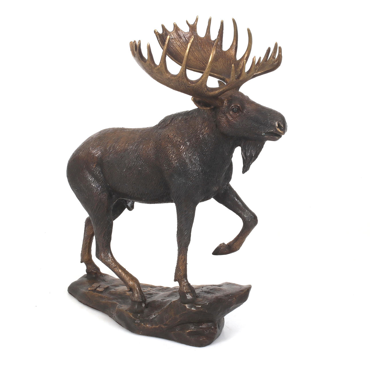 A 20th century bronze moose figurine.