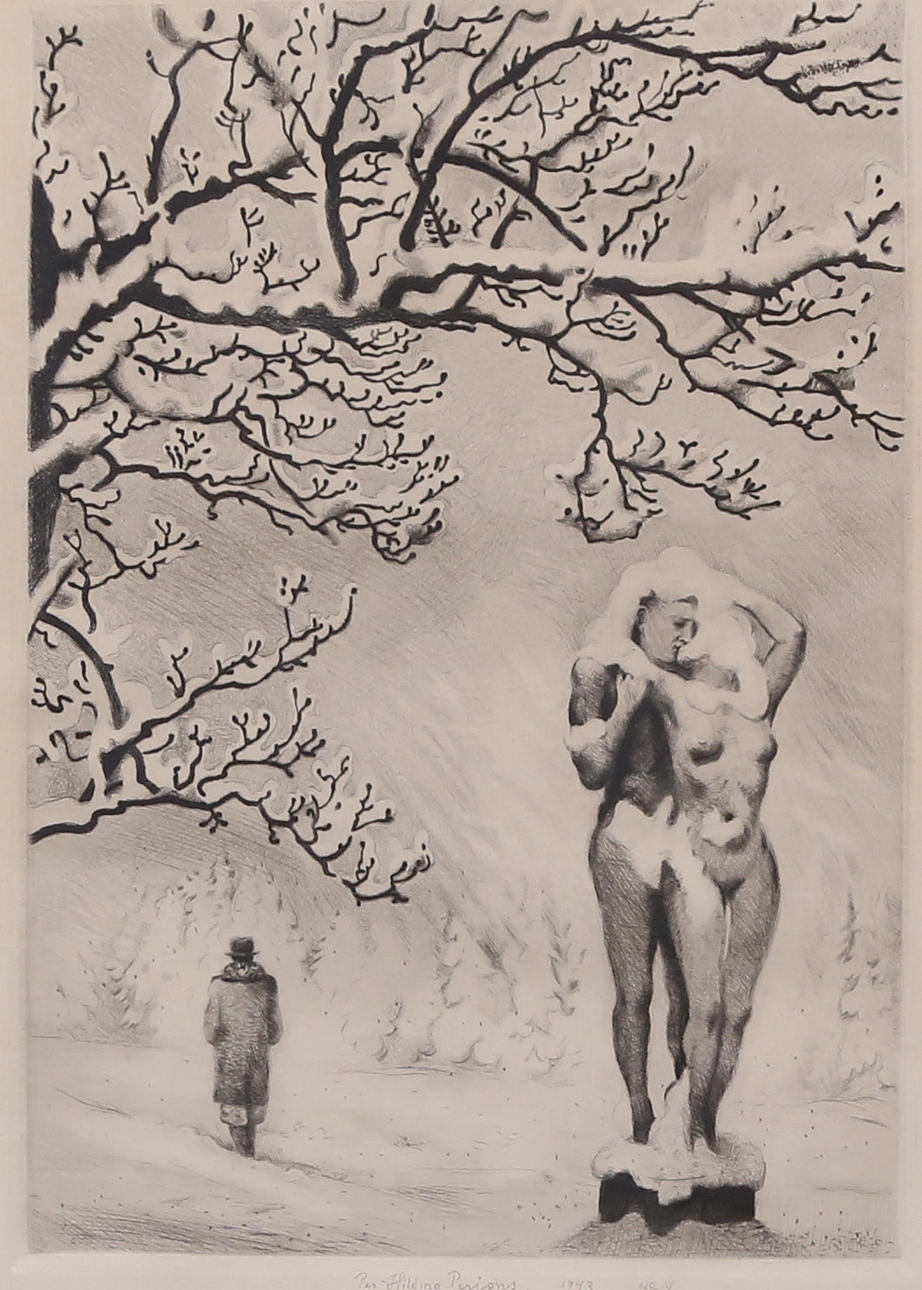 PER-HILDING PERJONS. Etching, signed, numbered and dated 1943.
