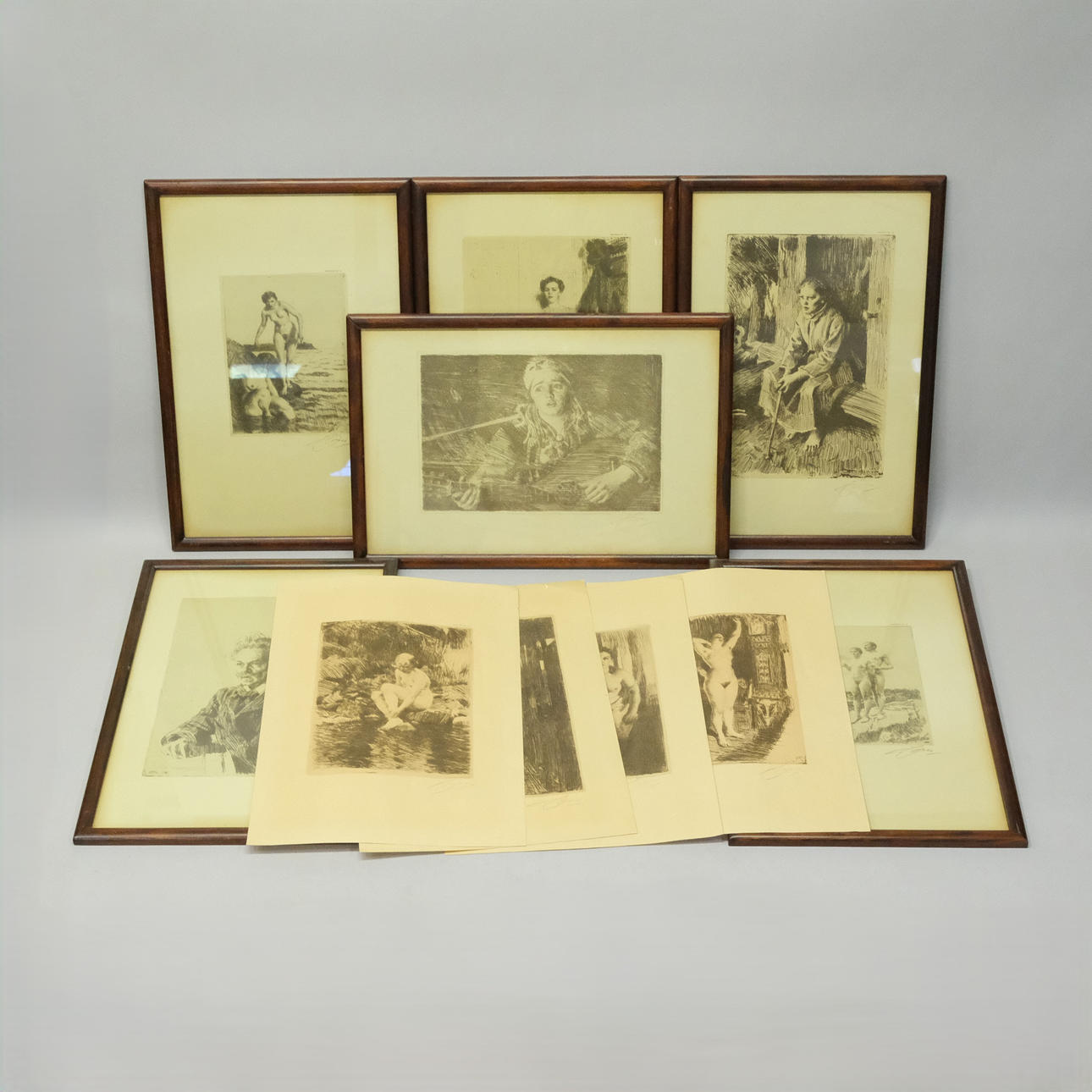 TEN LITHOGRAPHIC PRINTS. BY ANDERS ZORN. BENGTSONS LITHO AB.