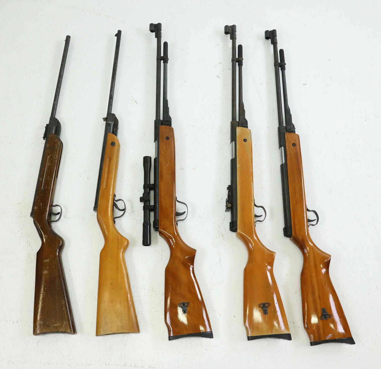A set of five 20th-century air rifles. Weapons & Militaria - Airguns ...