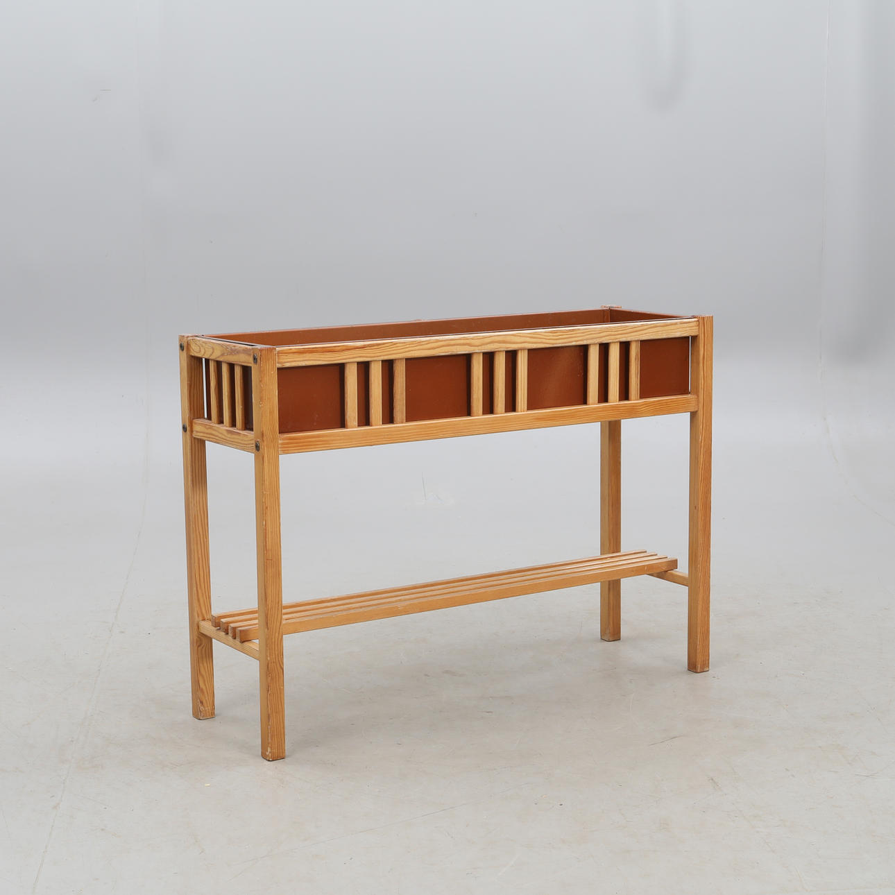 FLOWER TABLE, copper-tub/wood.