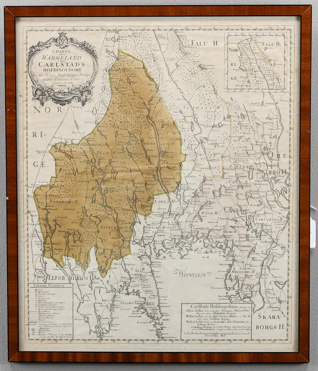 MAP Wermelands or Carlstads Höfdingedöme 1783.
