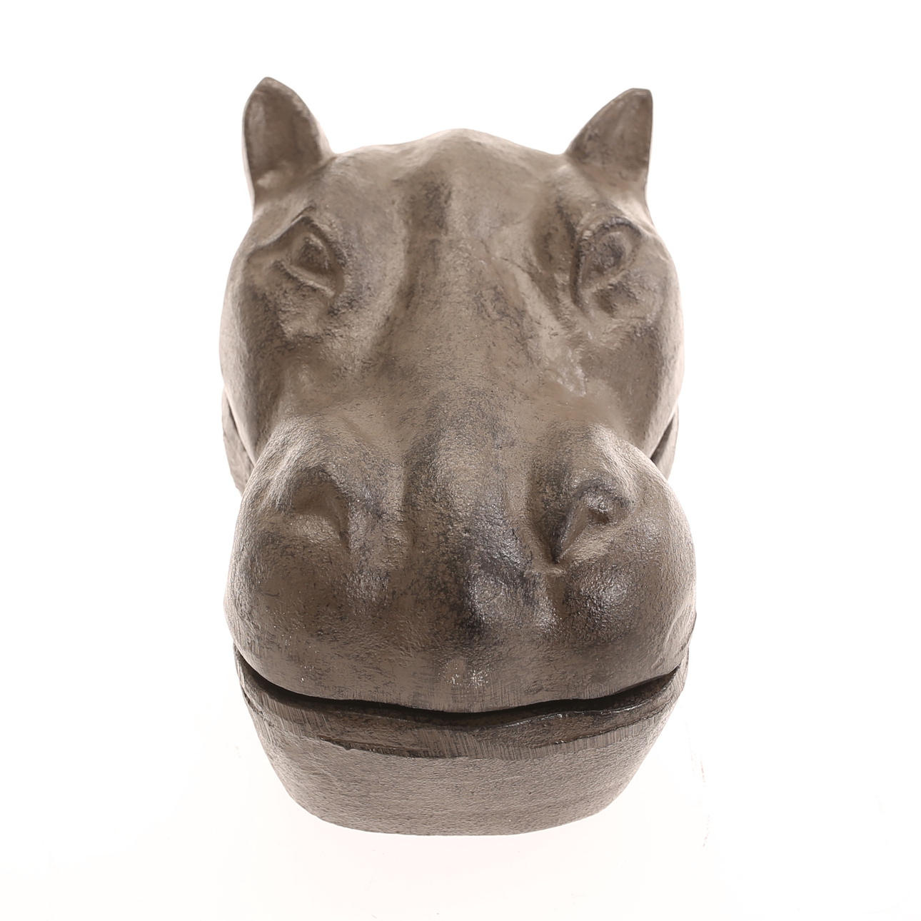 BOX in Form eines Nilpferds, Gusseisen, modern.