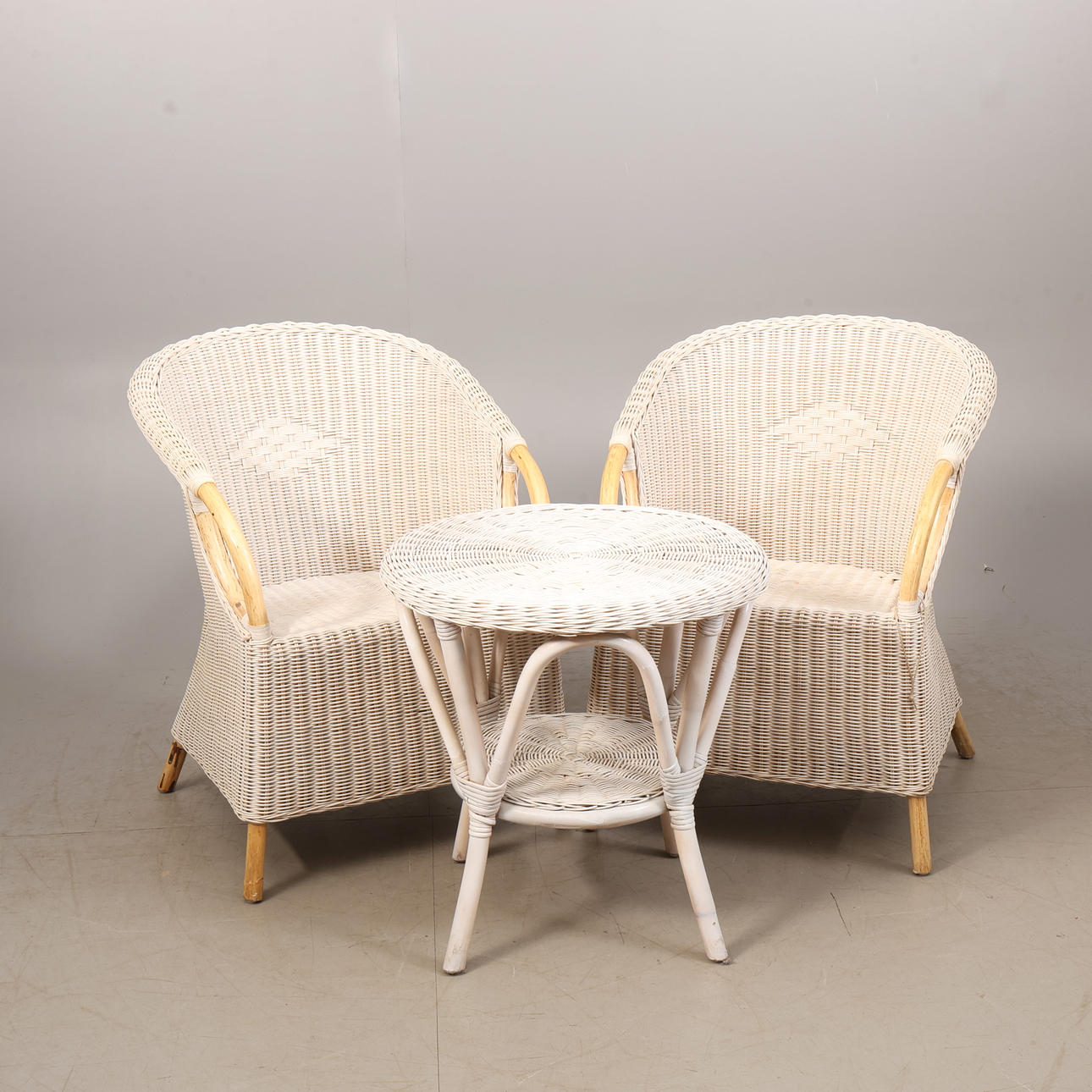 GARDEN GROUP, three pieces, rattan/bamboo.