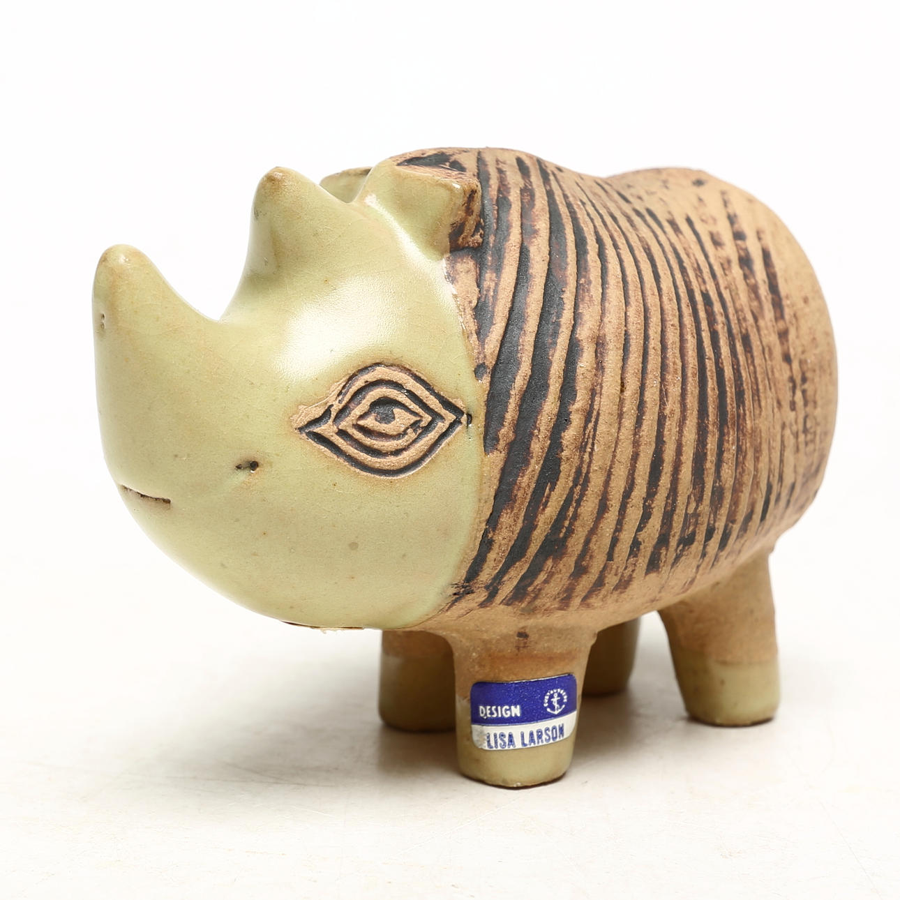 LISA LARSON. A ceramic rhinoceros, Gustavsberg.