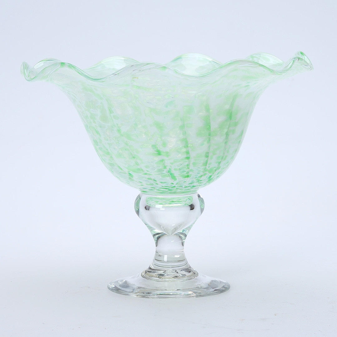 TAZÓN EN PIE, cristal, probablemente Johansfors.