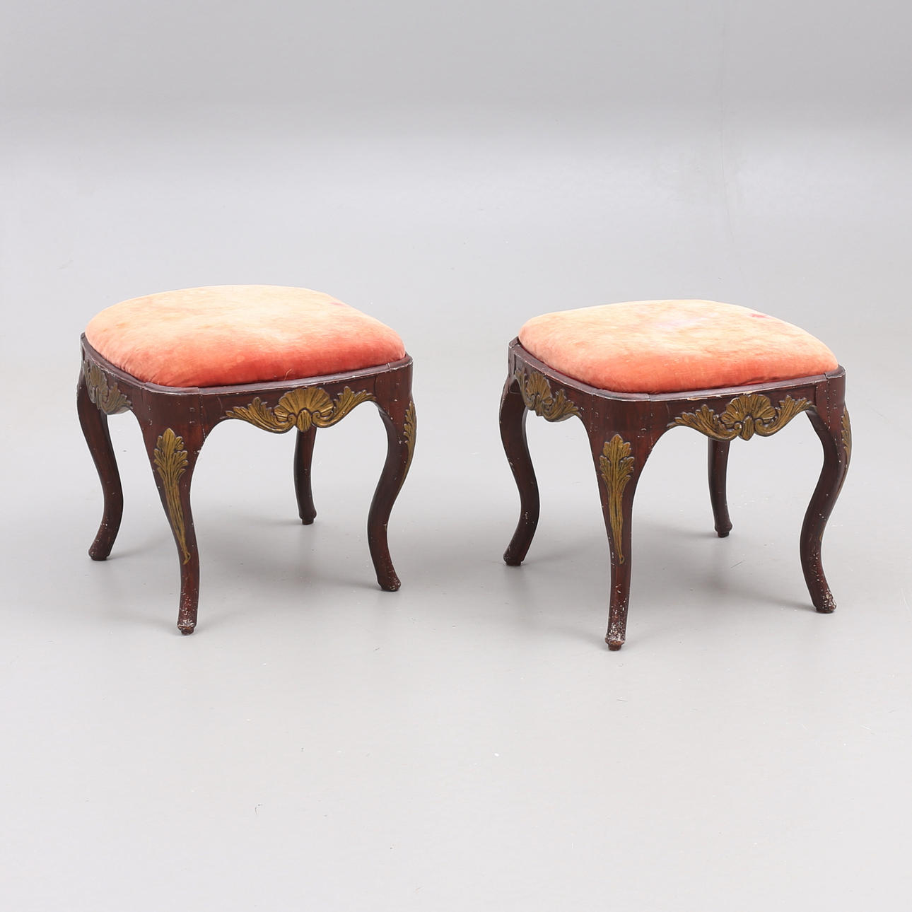 A pair of 18th/20th century Rococo stools.