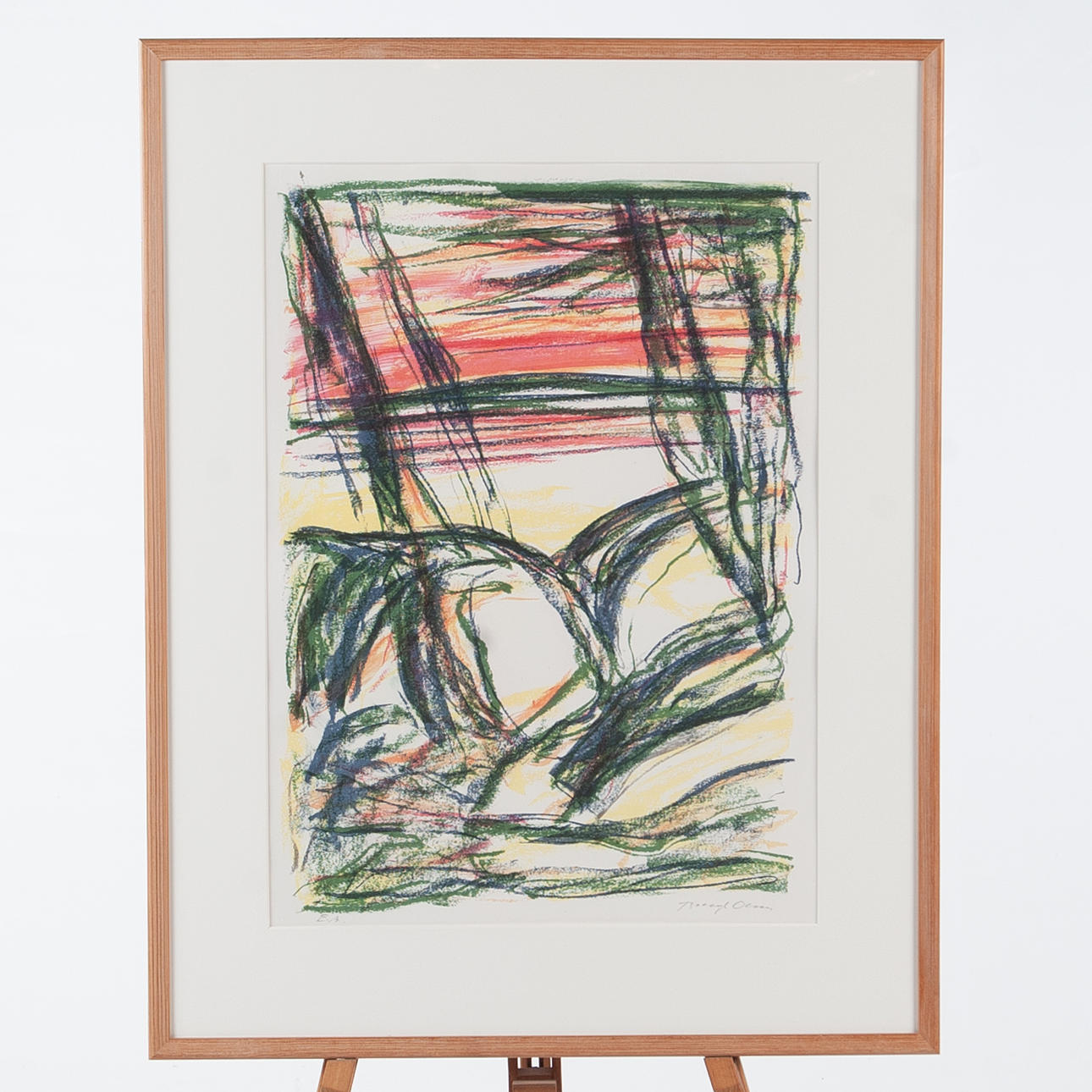 BENGT OLSON. Lithograph in colours, Composition, Signed and numbered E/A.