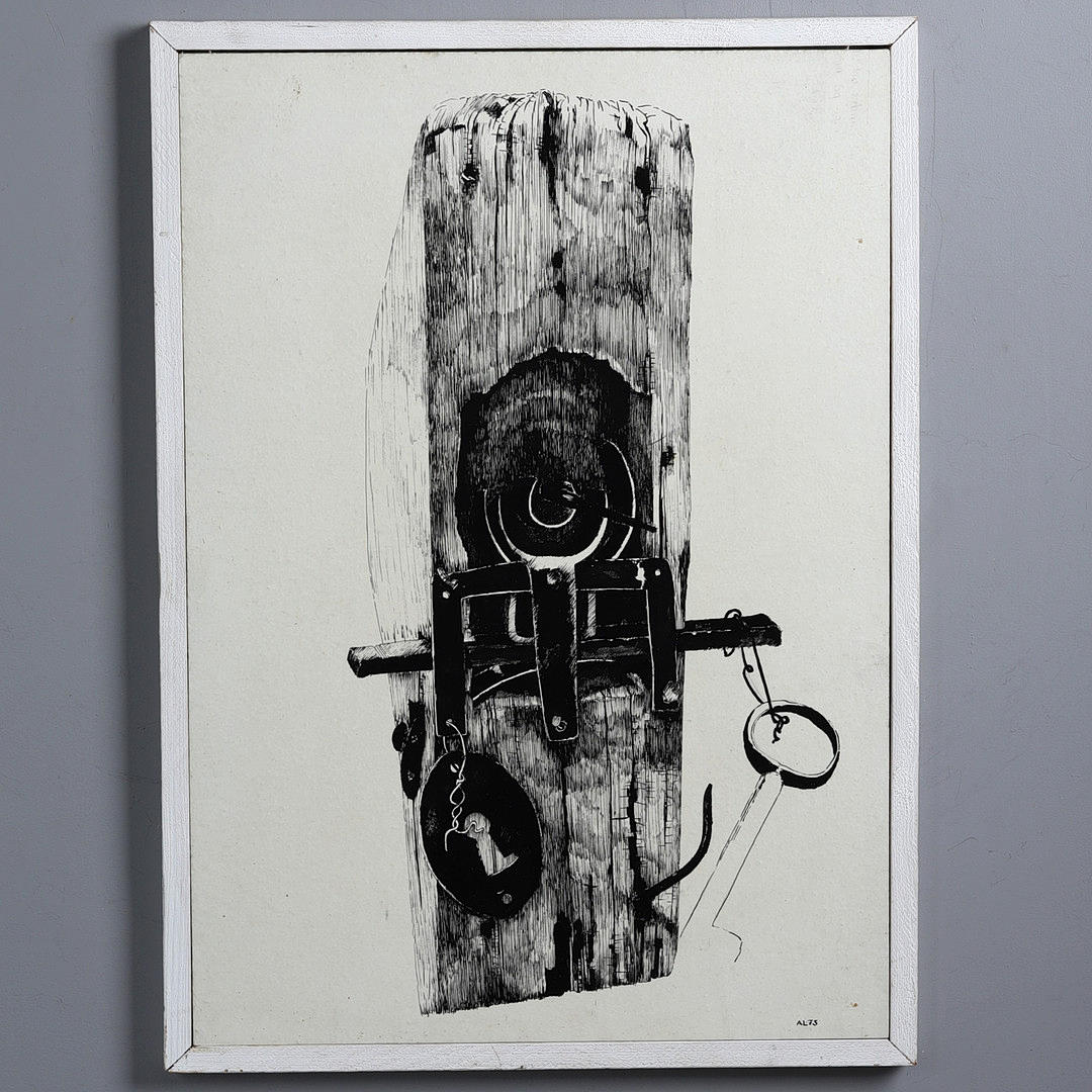 ANDERS LINDGREN. Ink, “Stocklås”, signed and dated.