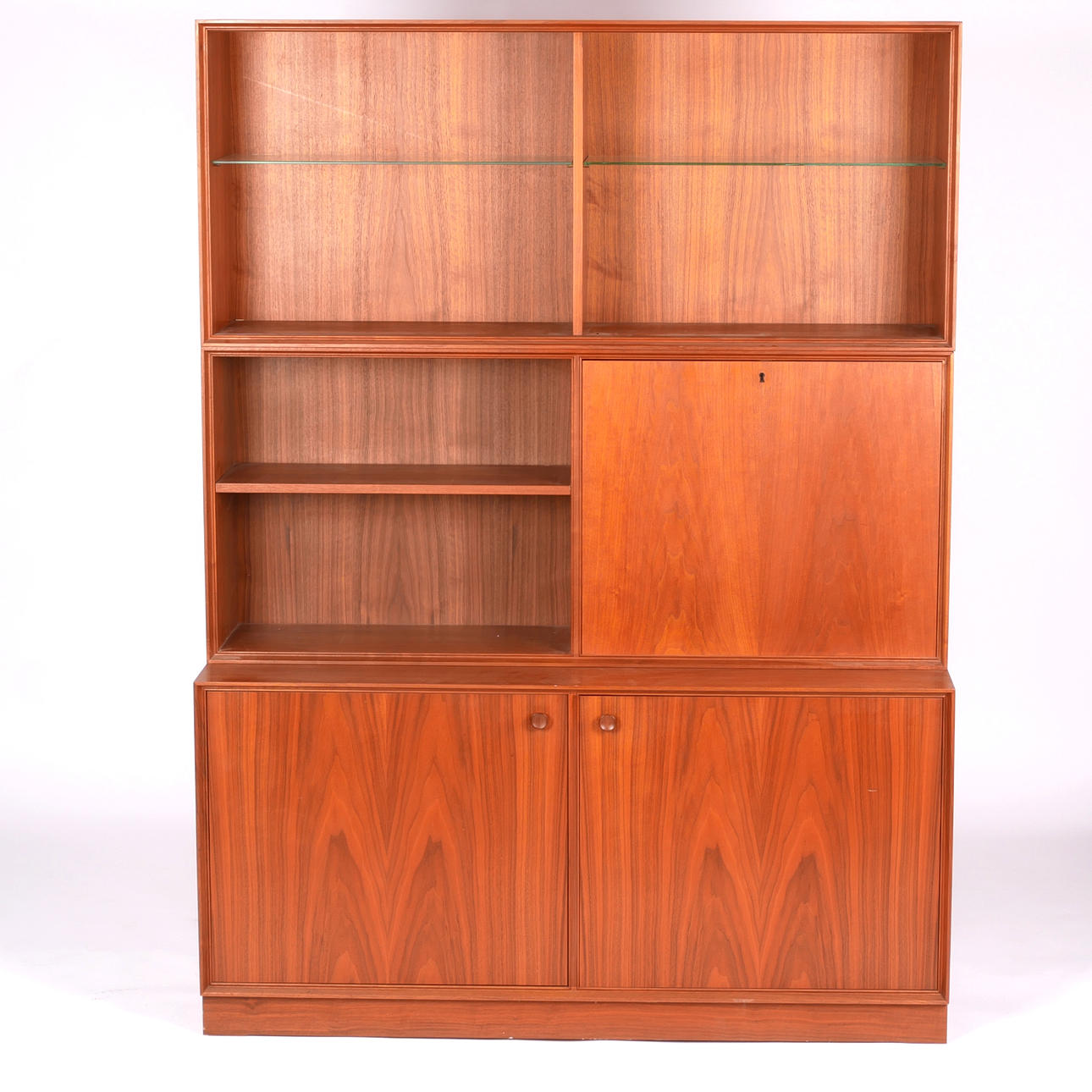 Bookcase with cupboard, three pieces, 1960s.