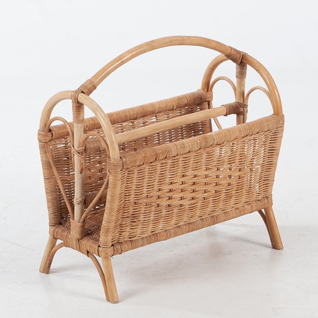 NEWSPAPER BASKET, rattan.