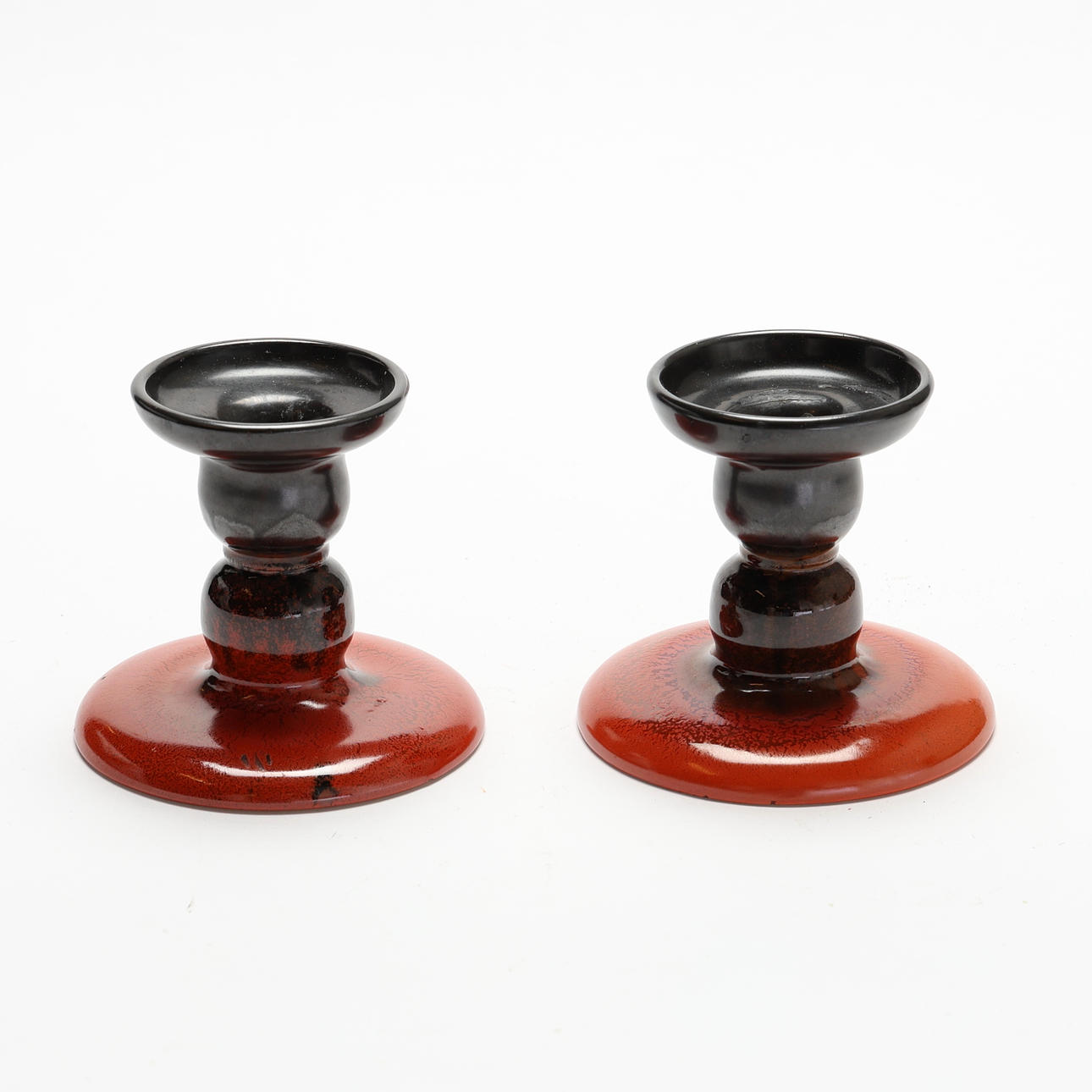 CANDLESTICKS. A pair, Upsala-Ekeby, marked 1808.