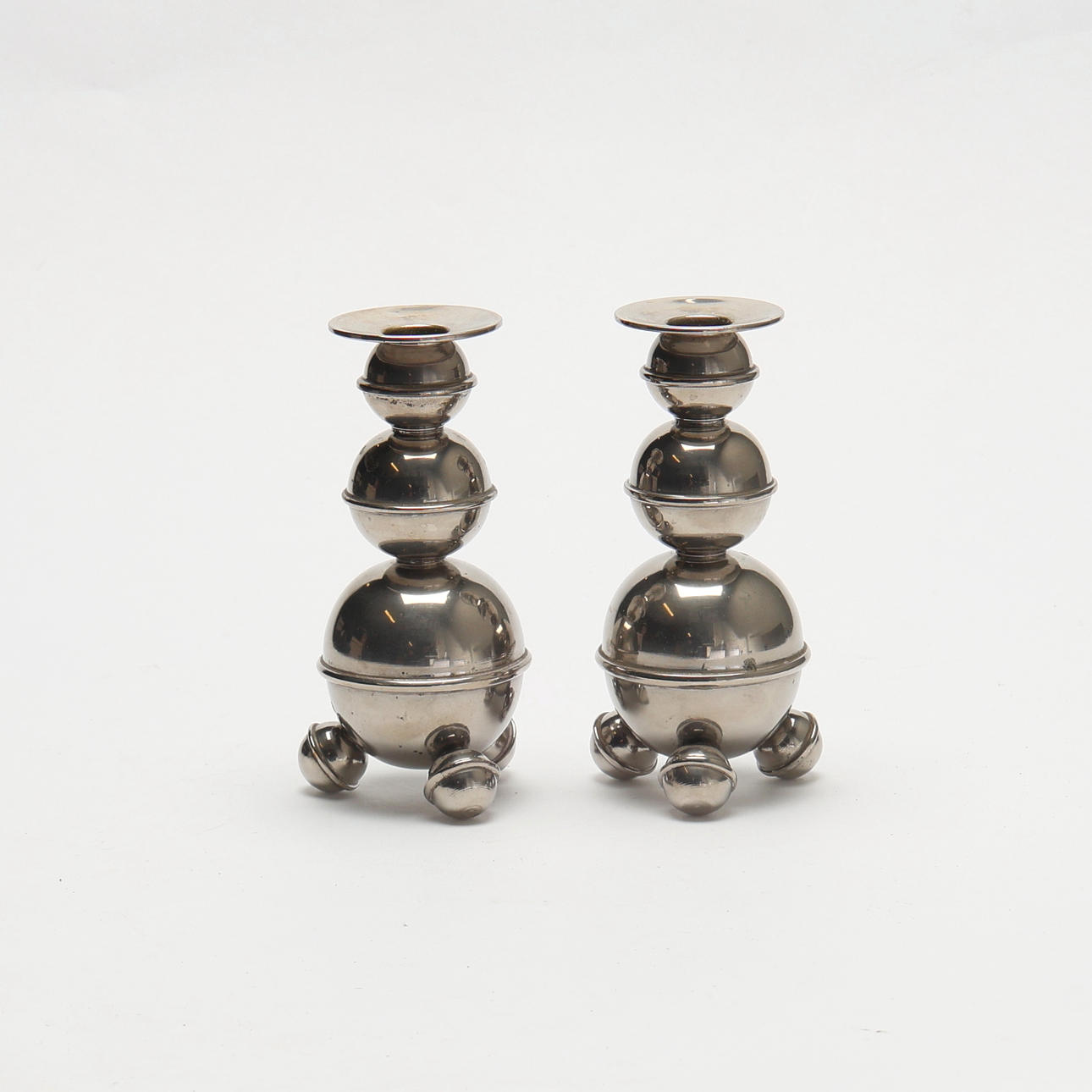 CANDLESTICKS. A pair, ALB. Lindström, Eskilstuna.