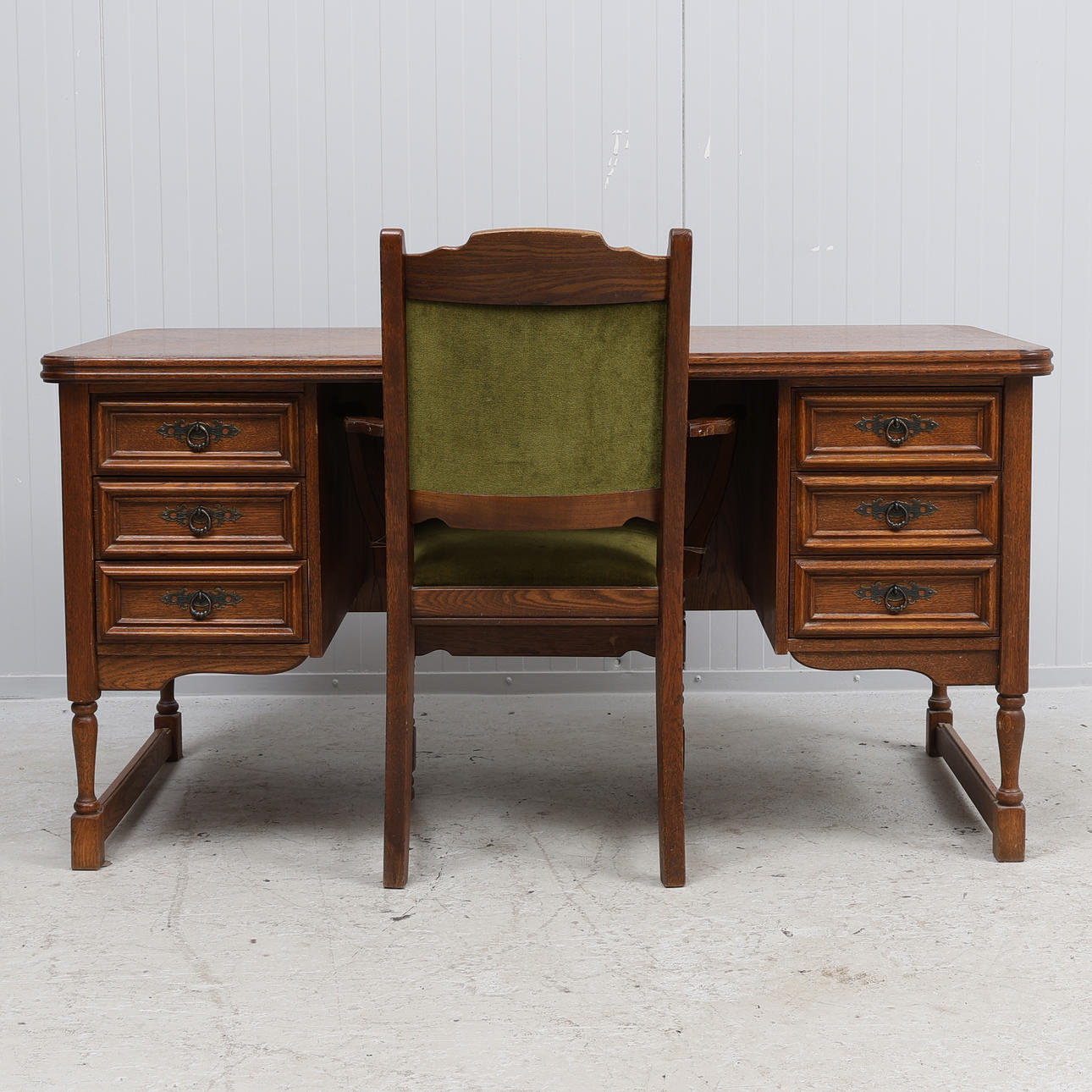 DESK & ARMCHAIR, oak.