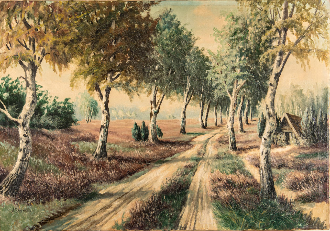 A: SOMMER. HEIDELANDSCHAFT MIT BIRKEN.