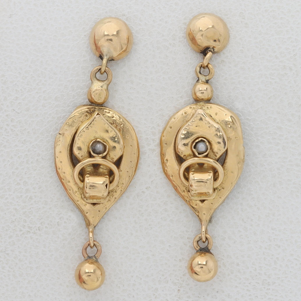 EARRINGS, 18k gold, 1896.