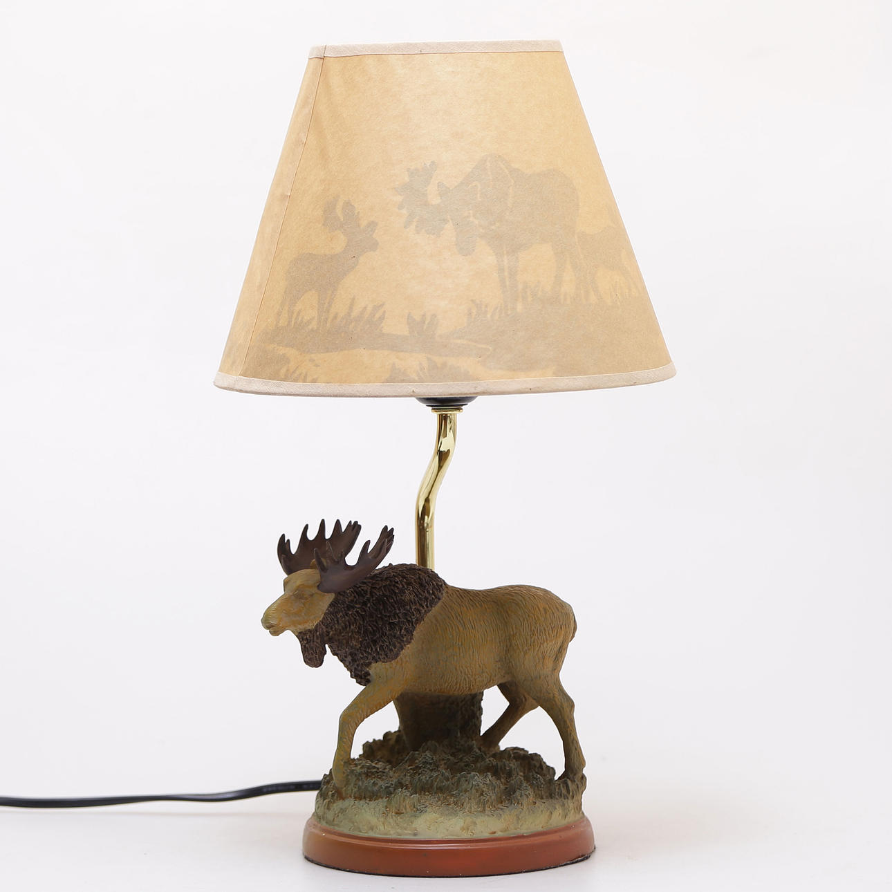 TABLE LAMP “MOOSE” SILHOUETTE SCREEN WITH MOOSE, 20TH CENTURY.