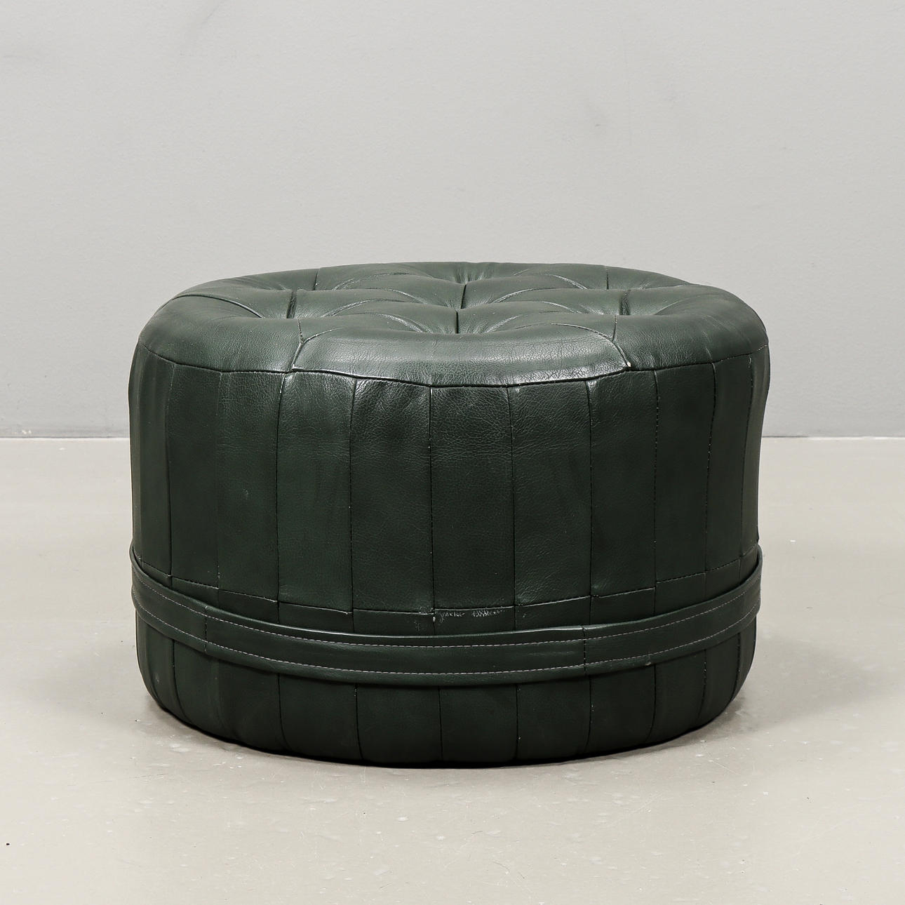 PUFF green-colored leather.