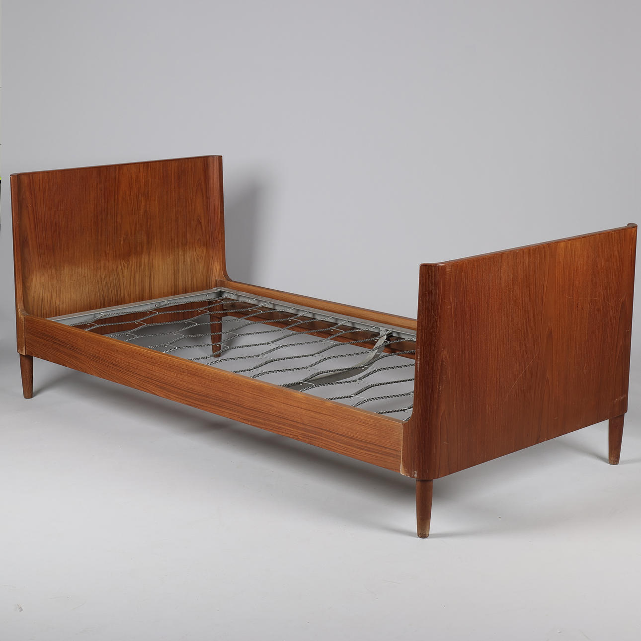 Single bed with teak frame, Danish cabinetmaker, Denmark, 1950/1960s.