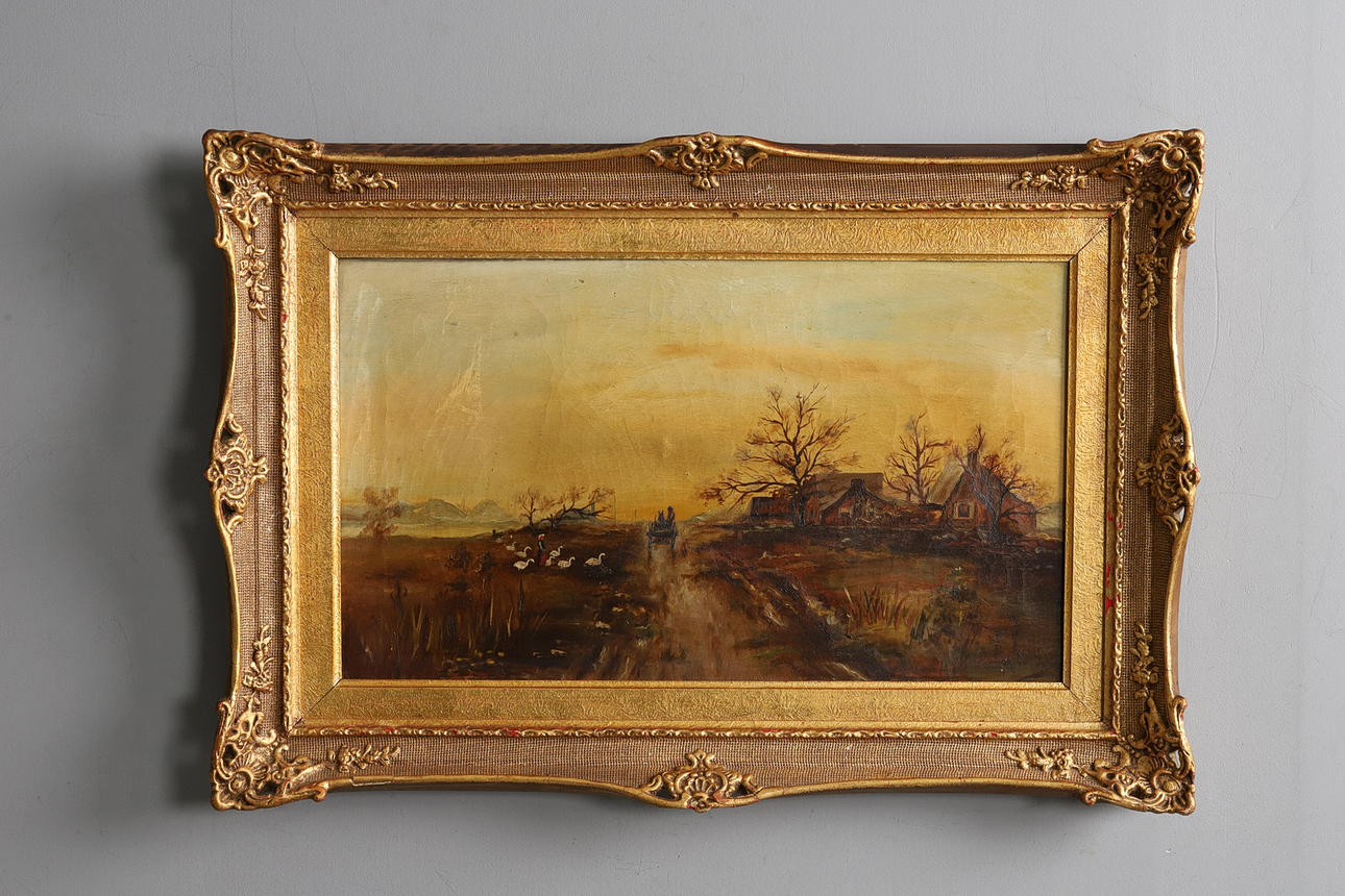 OIDENTIFIERAD KONSTNÄR. BACKGAMMON. Oil on canvas, signed & dated 1900.