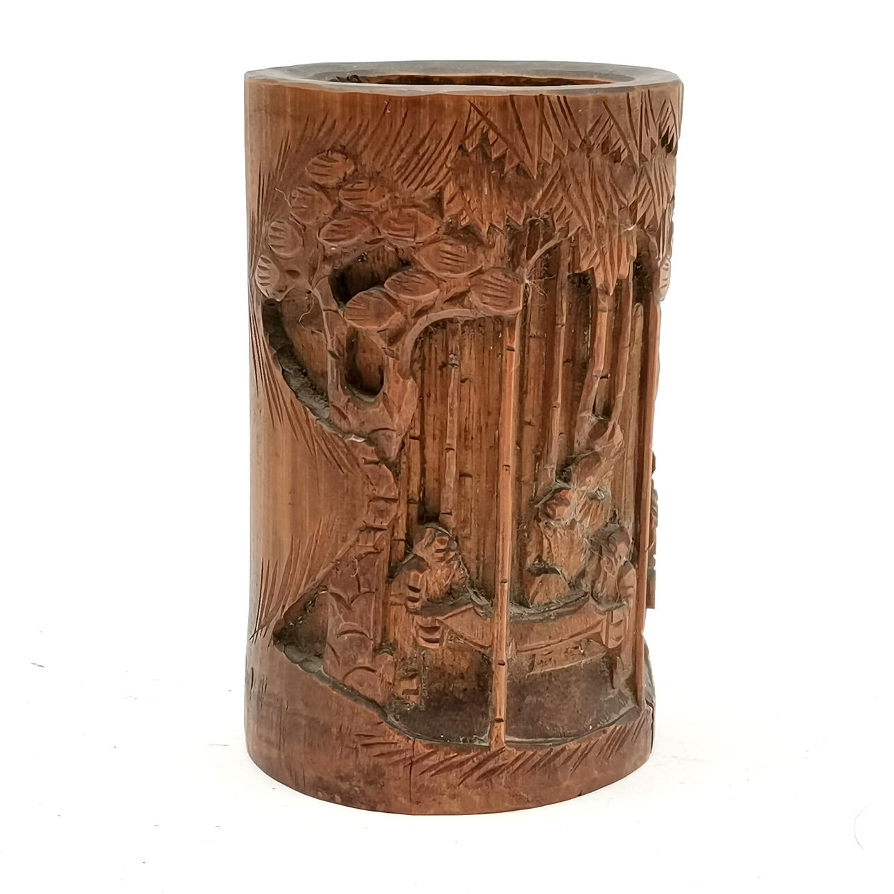 LAVADORA DE CEPILLO DE BAMBÚ CHINA ANTIGUA.