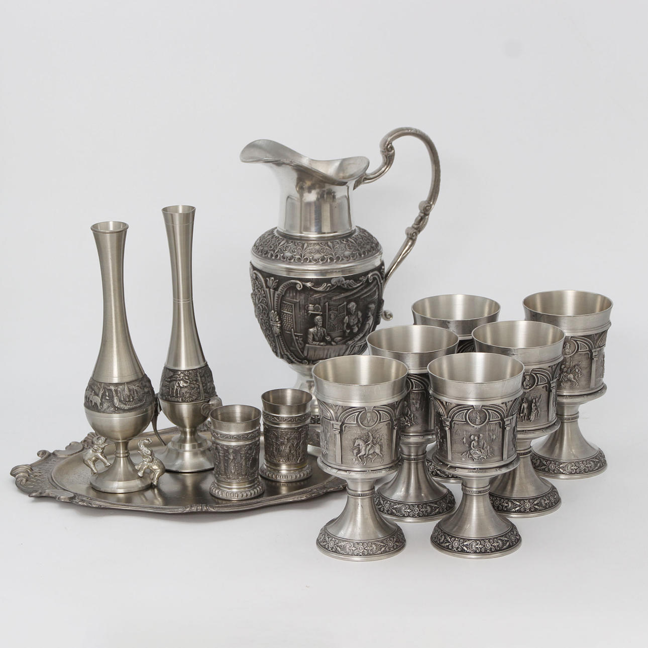 TIN OBJECTS, RICHLY DECORATED.