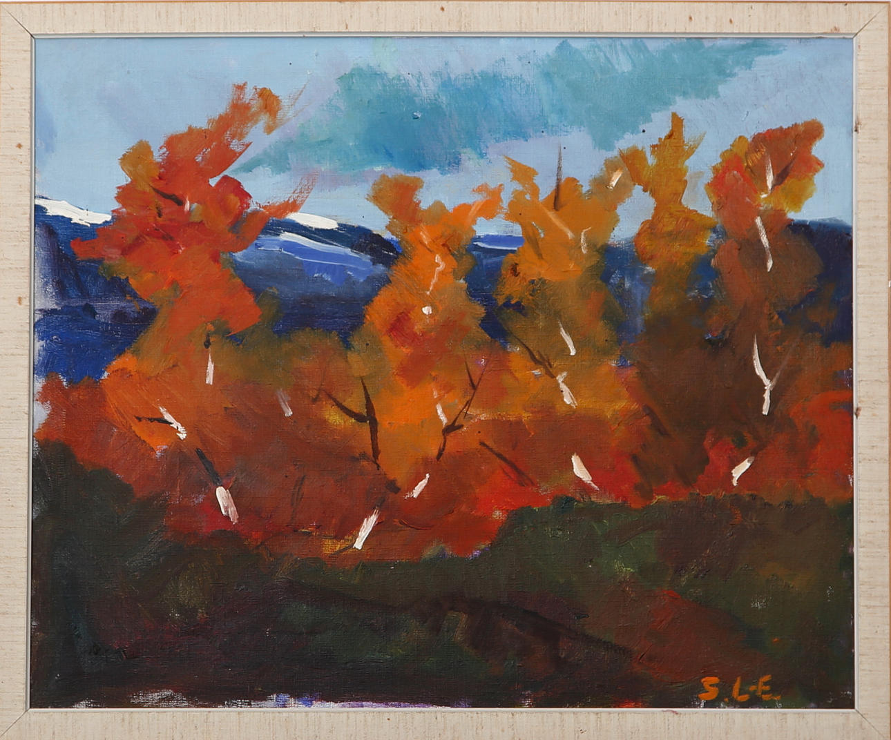 STYRBJÖRN LEANDER ENGSTRÖM. Sista löven, Lappland -72, olja på duk, signerad S L-E.