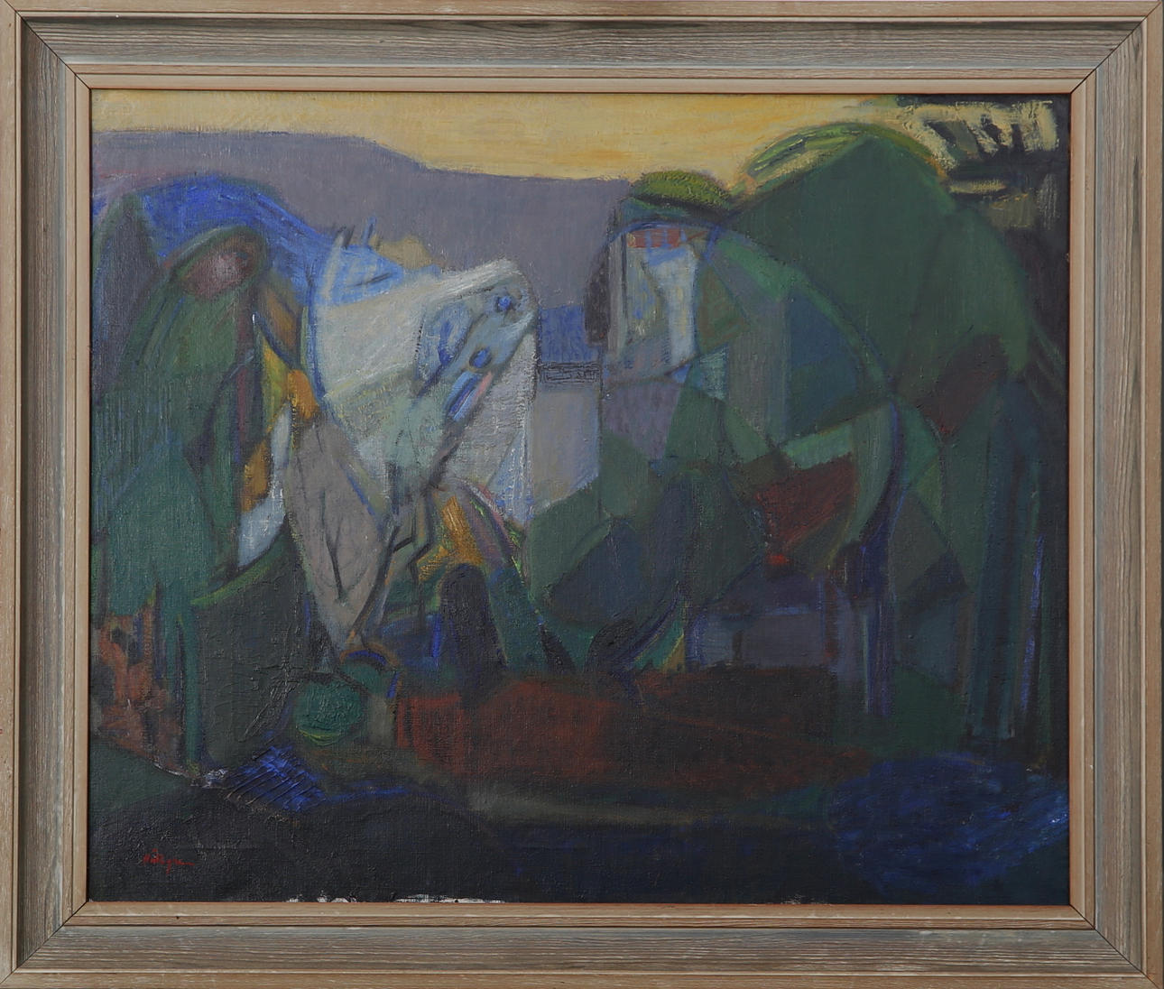 STEN INGVAR HÄLLGREN. Landskap, olja på duk, signerad Hällgren.