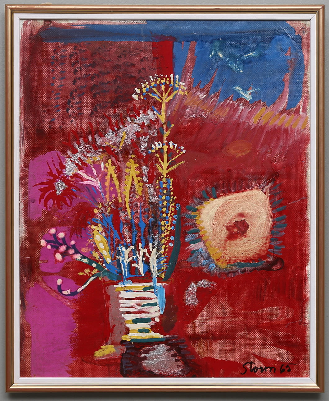 SVEN STORM. Blandteknik på pannå. Signerad och daterad 65.