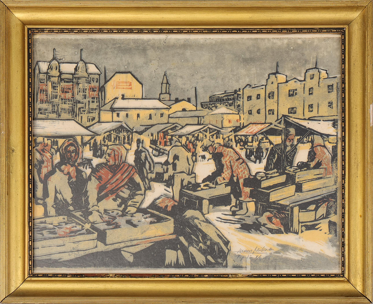 ARMAS MIKOLA. Woodcut, signed, numbered 5/11 and dated -56.